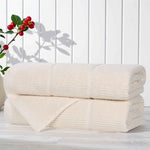 Viscose Cotton Blend Ribbed Bath Towel Set of 2 - Bath Towel by Superior Brand