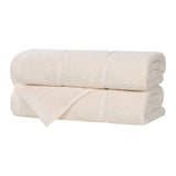 Viscose Cotton Blend Ribbed Bath Towel Set of 2 - Bath Towel by Superior Brand