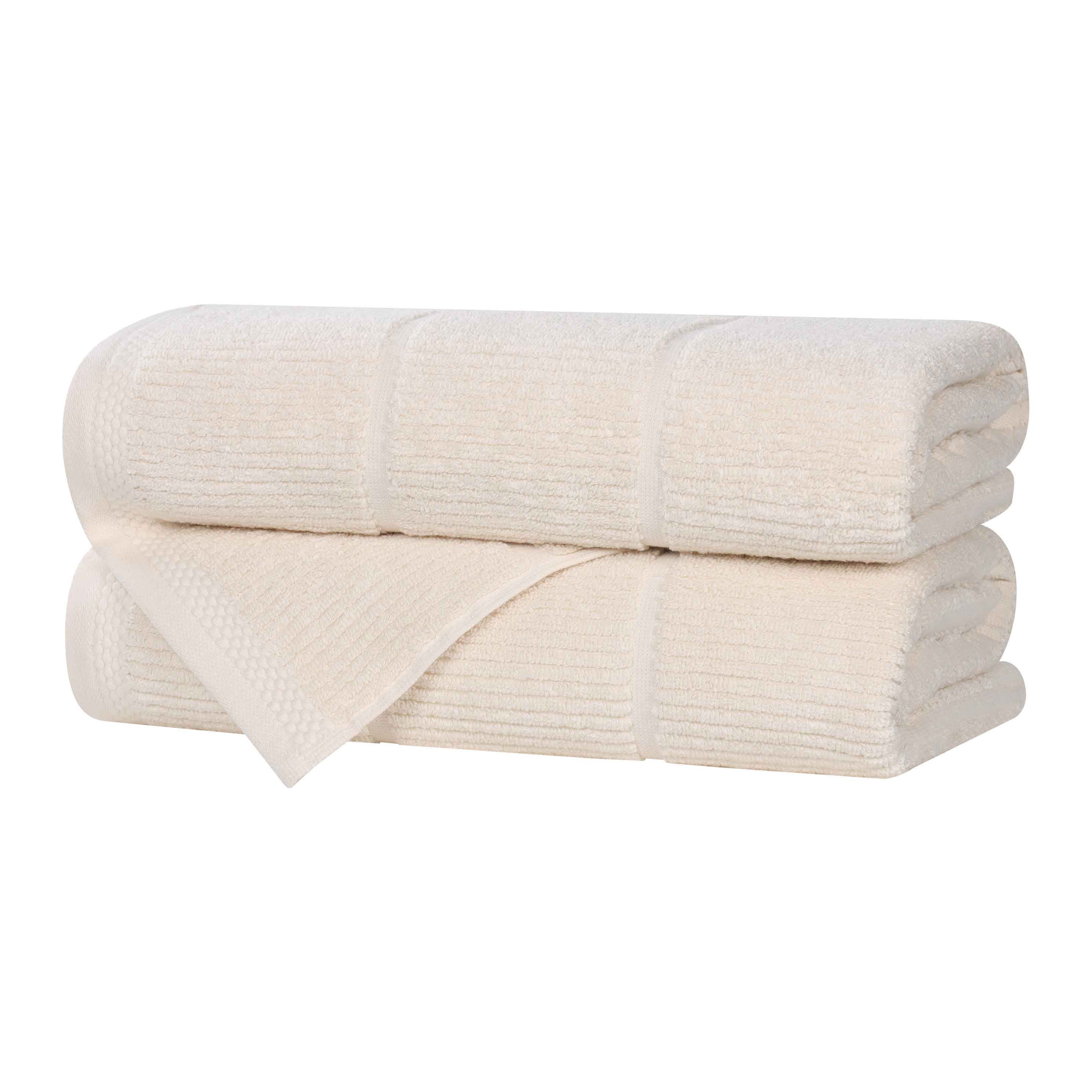 Viscose Cotton Blend Ribbed Bath Towel Set of 2 - Bath Towel by Superior Brand