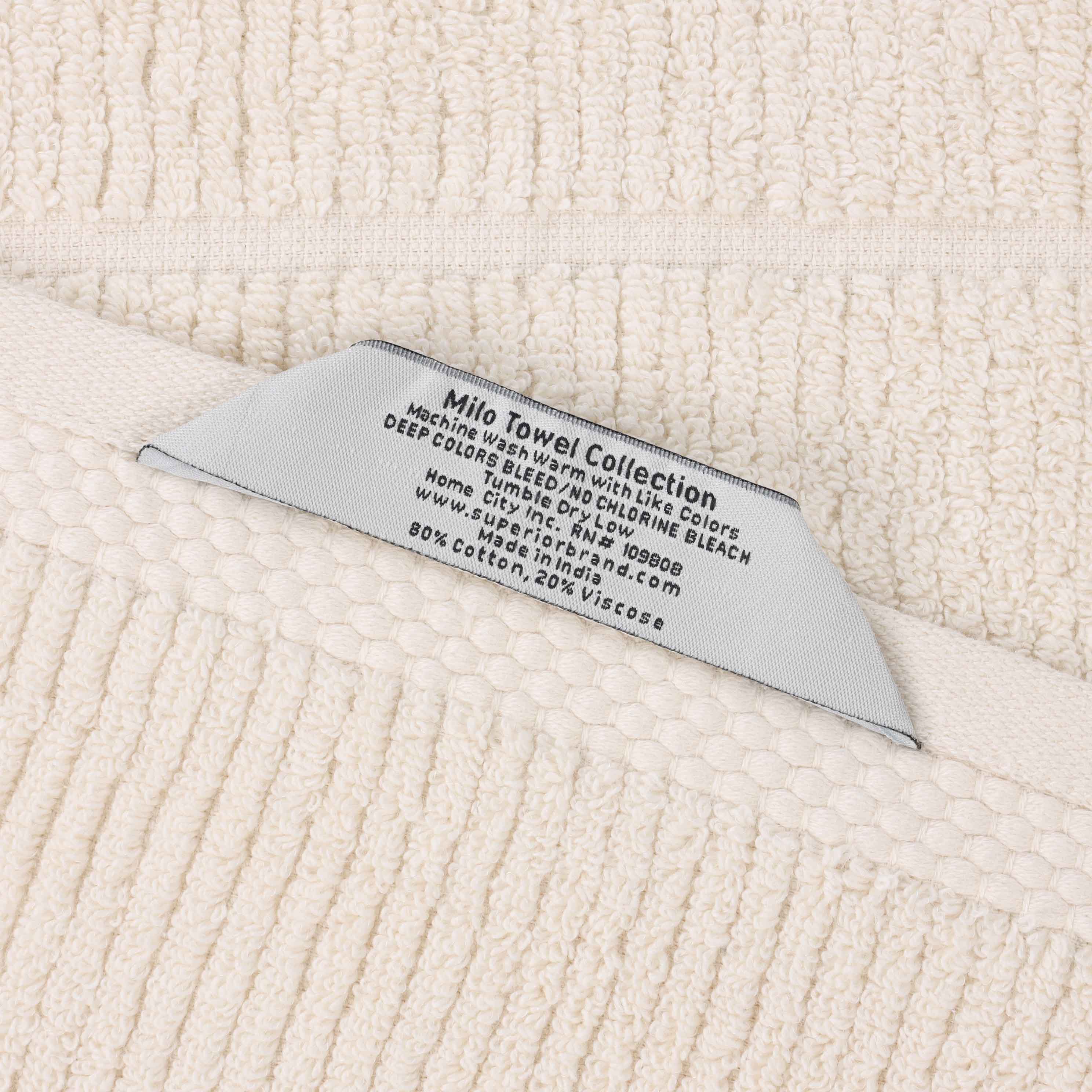 Viscose Cotton Blend Ribbed Bath Towel Set of 2 - Bath Towel by Superior Brand