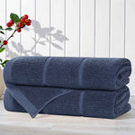Viscose Cotton Blend Ribbed Bath Towel Set of 2 - Bath Towel by Superior Brand