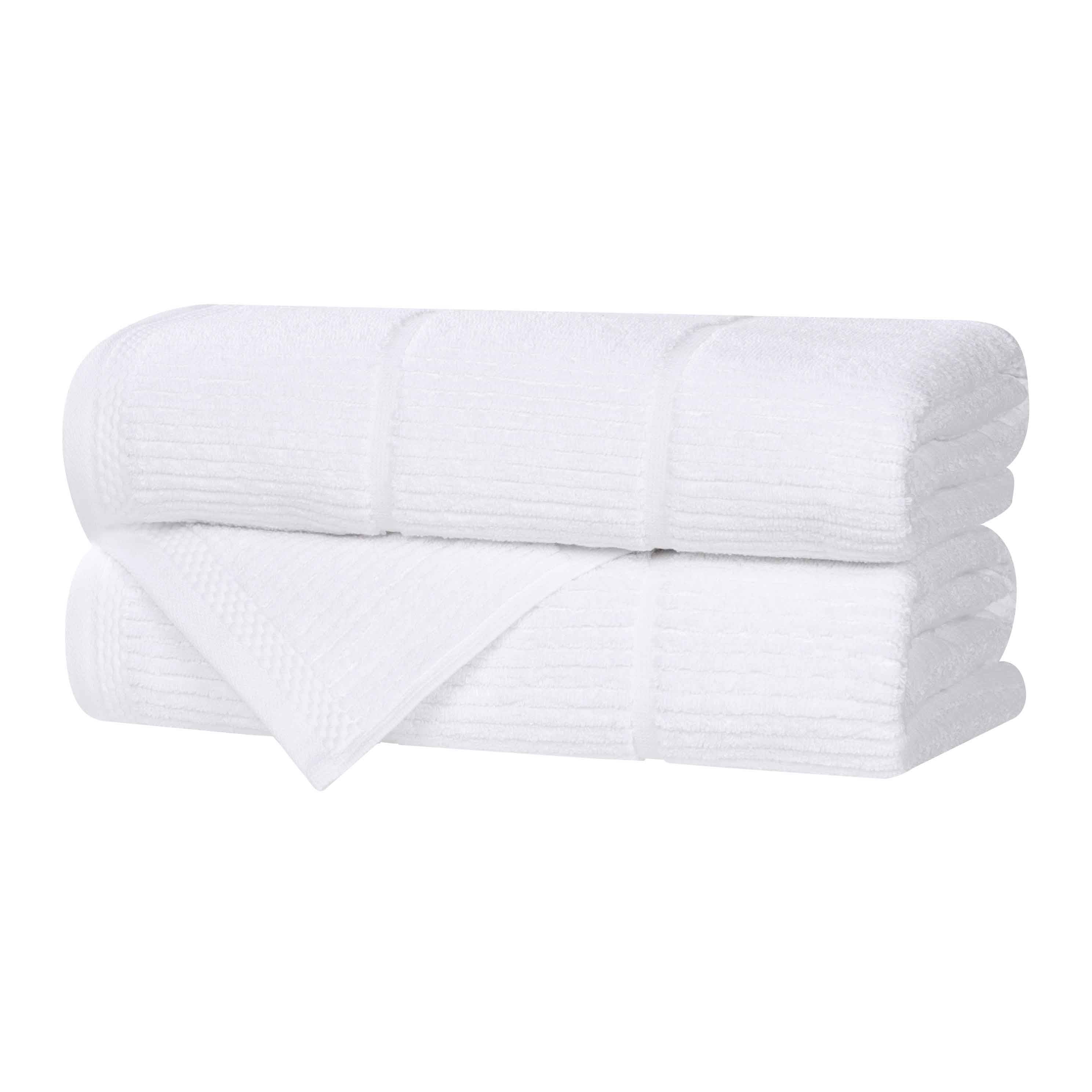 Viscose Cotton Blend Ribbed Bath Towel Set of 2 - Bath Towel by Superior Brand