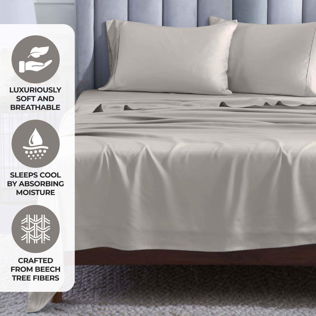 Modal From Beechwood 400 Thread Count Cooling Solid Pillowcase Set - Pillowcases by Superior Brand