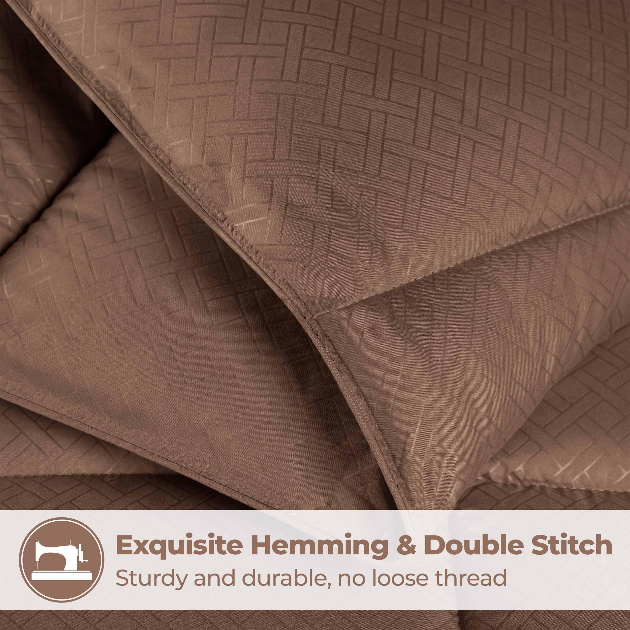 Monochrome Basketweave Plush Microfiber Down Alternative Comforter - Comforter by Superior Brand