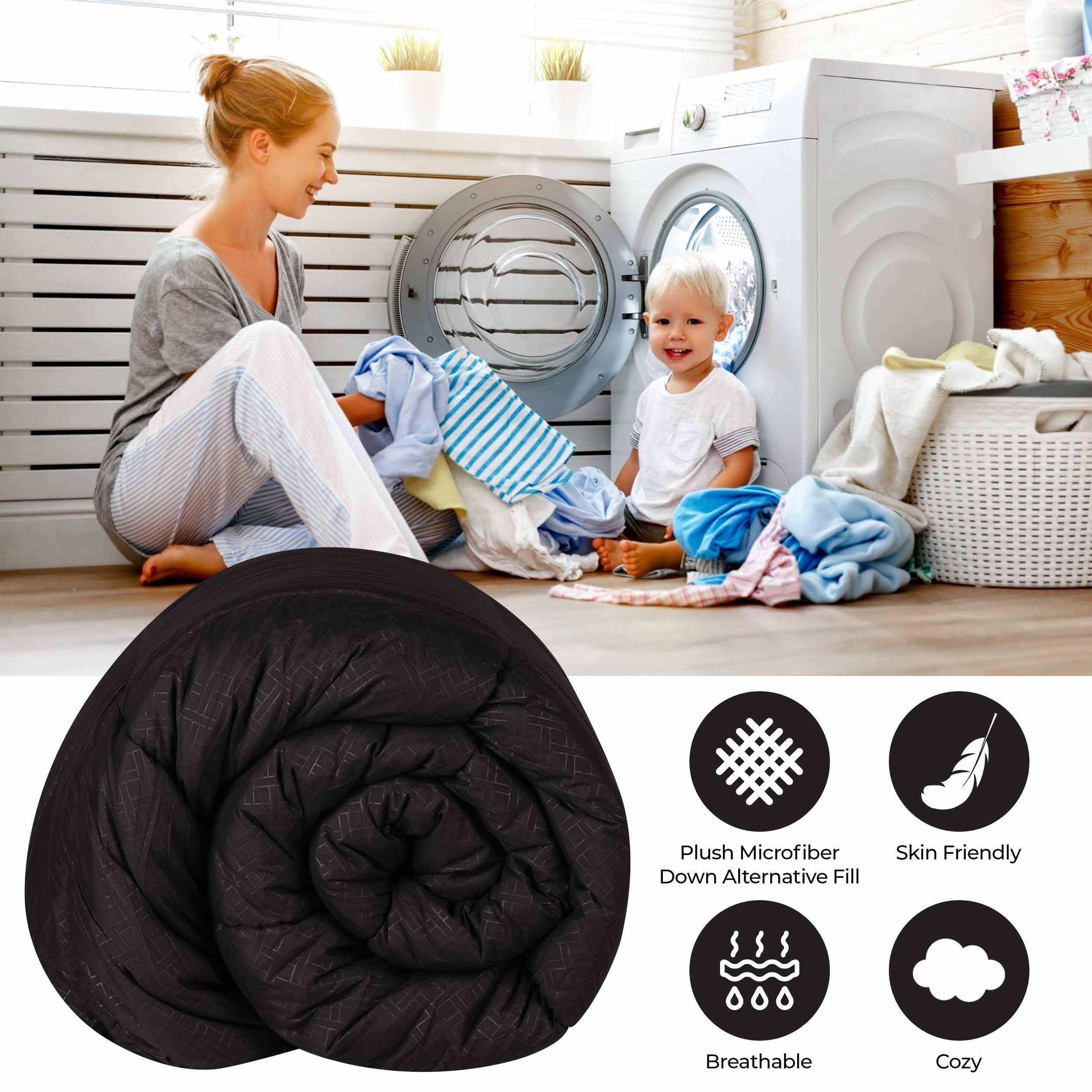 Monochrome Basketweave Plush Microfiber Down Alternative Comforter - Comforter by Superior Brand