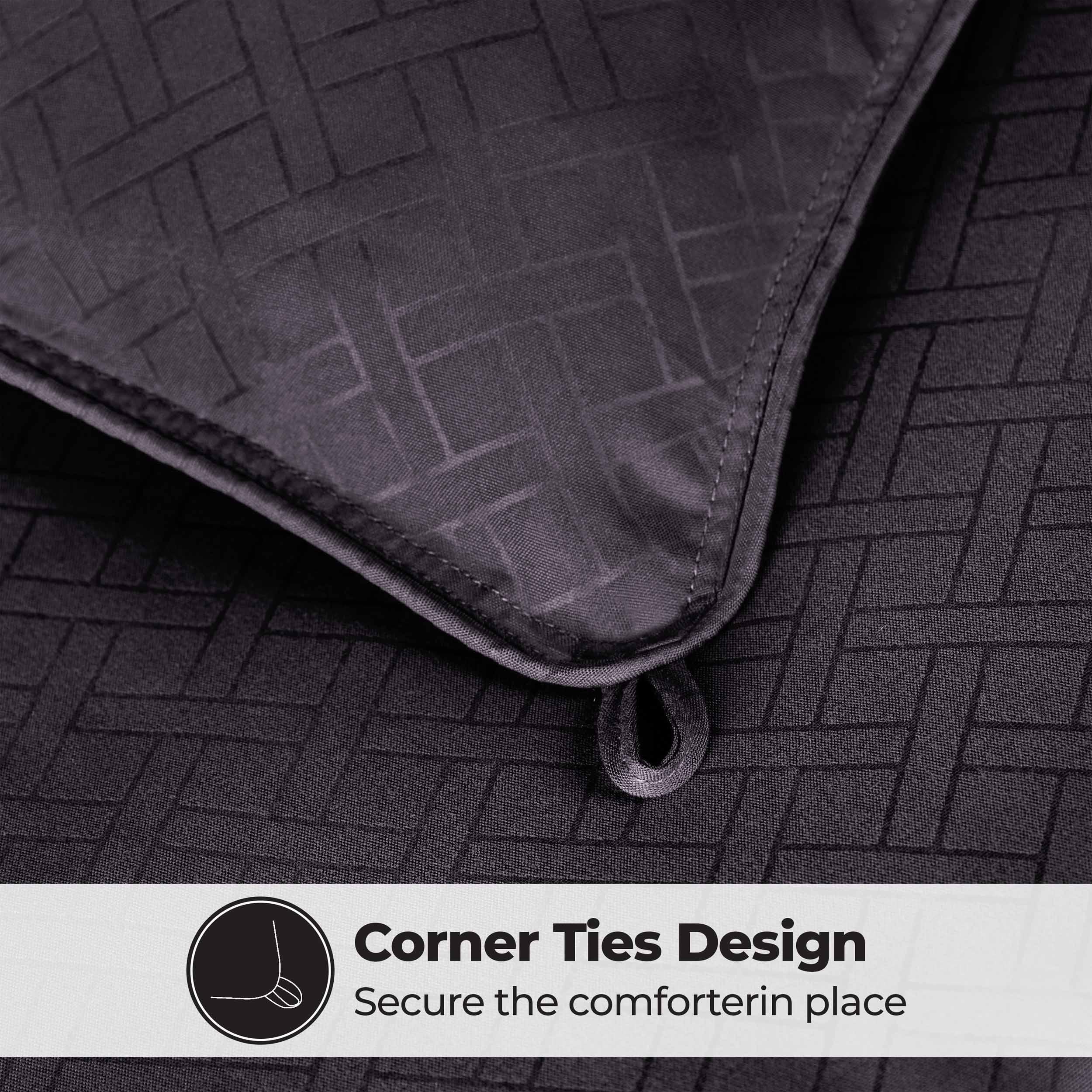 Monochrome Basketweave Plush Microfiber Down Alternative Comforter - Comforter by Superior Brand