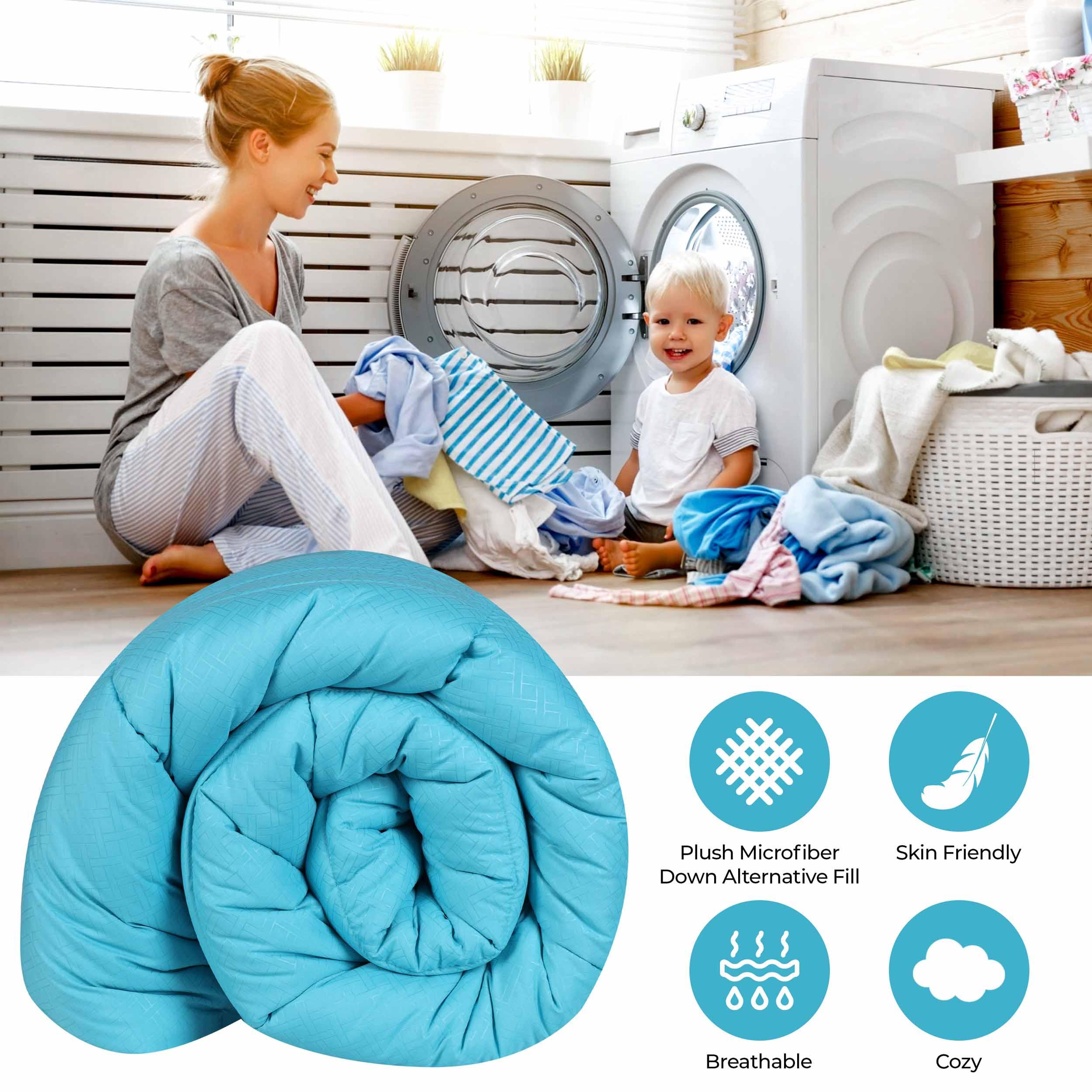 Monochrome Basketweave Plush Microfiber Down Alternative Comforter - Comforter by Superior Brand