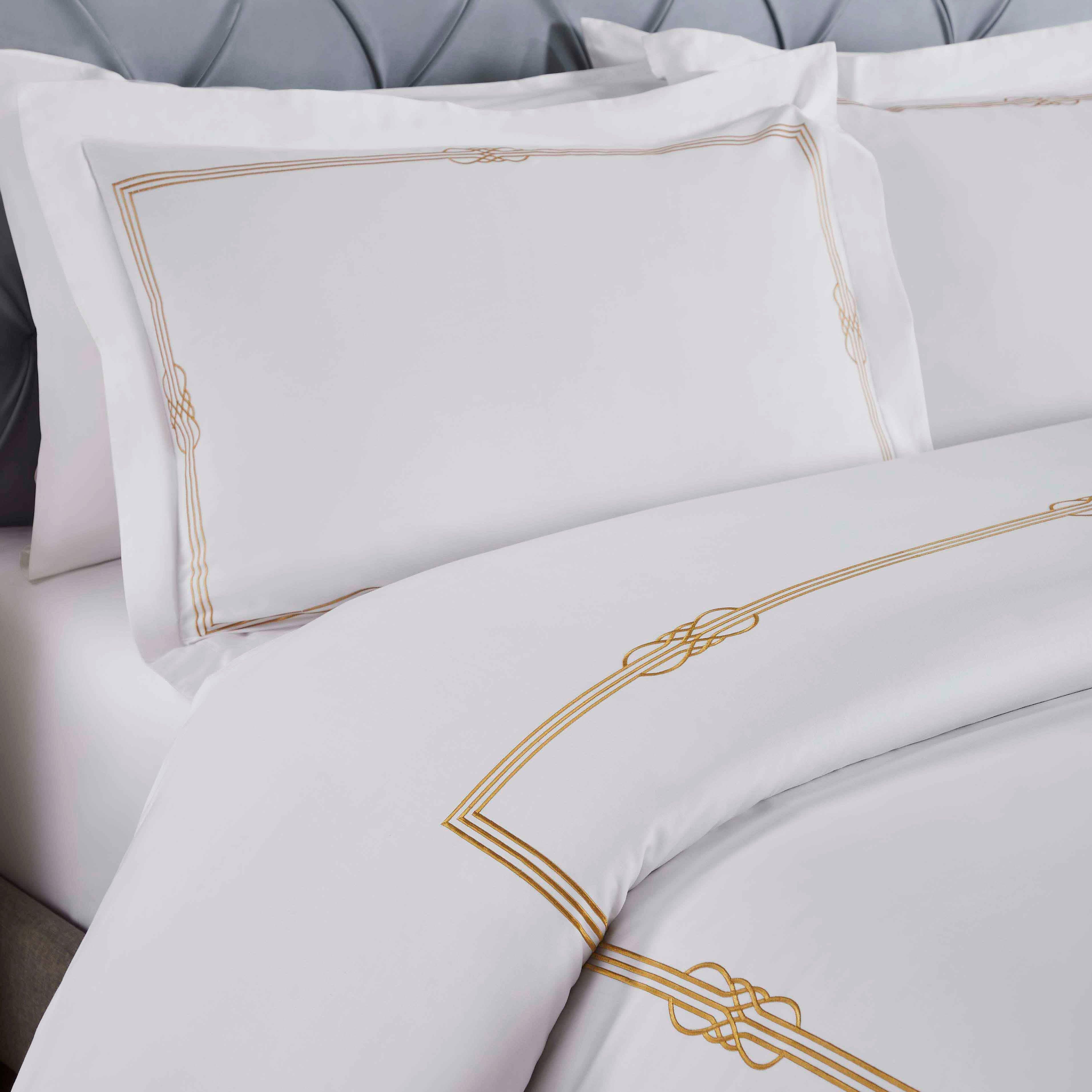 100% Cotton Gold Embroidered Duvet Cover Set - Duvet Cover Set by Superior Brand