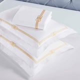 100% Cotton Gold Embroidered Duvet Cover Set - Duvet Cover Set by Superior Brand