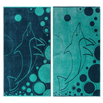 Mystic Dolphin Oversized Cotton Beach Towel Set of 2 Piece - Egyptian Cotton Beach Towel by Superior Brand