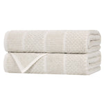 Cotton Blend Checkered and Rib Bath Towel Set of 2 - Bath Towel by Superior Brand