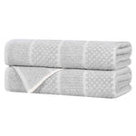 Cotton Blend Checkered and Rib Bath Towel Set of 2 - Bath Towel by Superior Brand