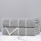 Cotton Blend Checkered and Rib Bath Towel Set of 2 - Bath Towel by Superior Brand