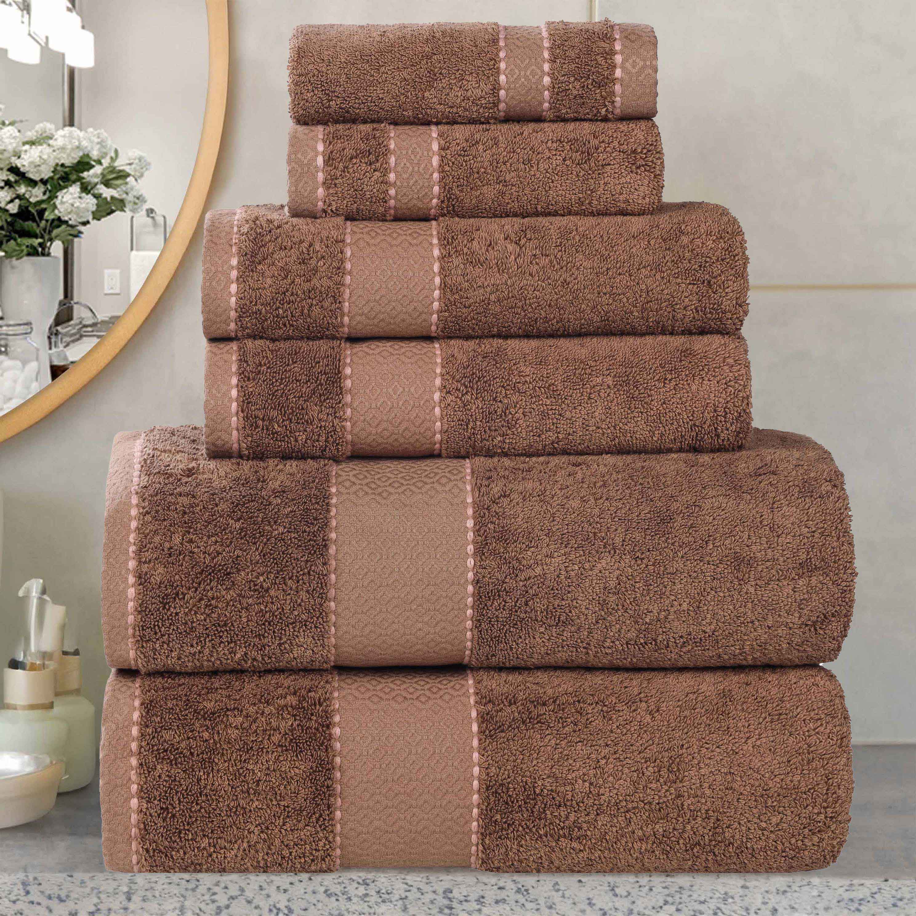 Egyptian Giza Cotton Plush Soft Towel Set 6 Piece - Egyptian Cotton Towel Set by Superior Brand