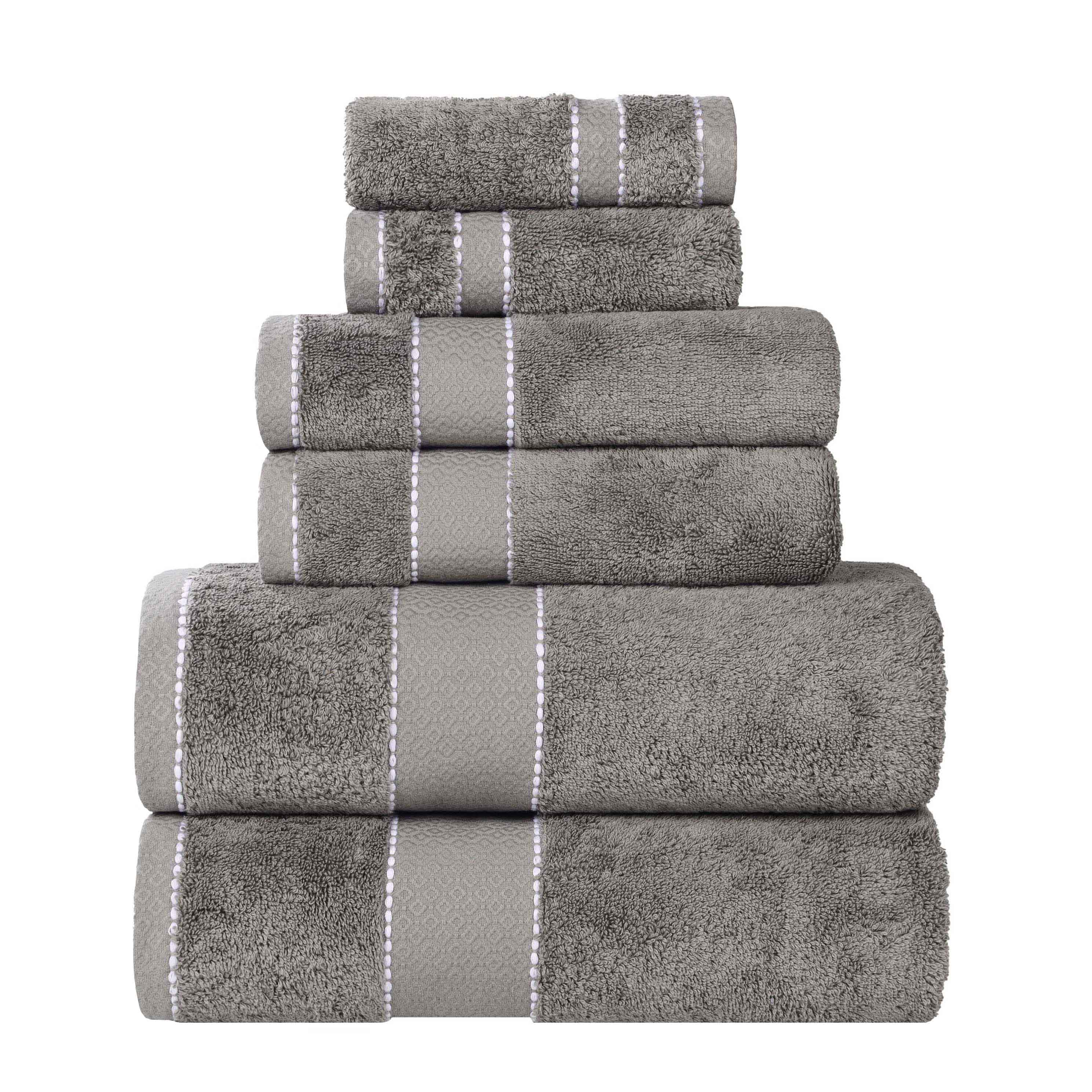 Egyptian Giza Cotton Plush Soft Towel Set 6 Piece - Egyptian Cotton Towel Set by Superior Brand