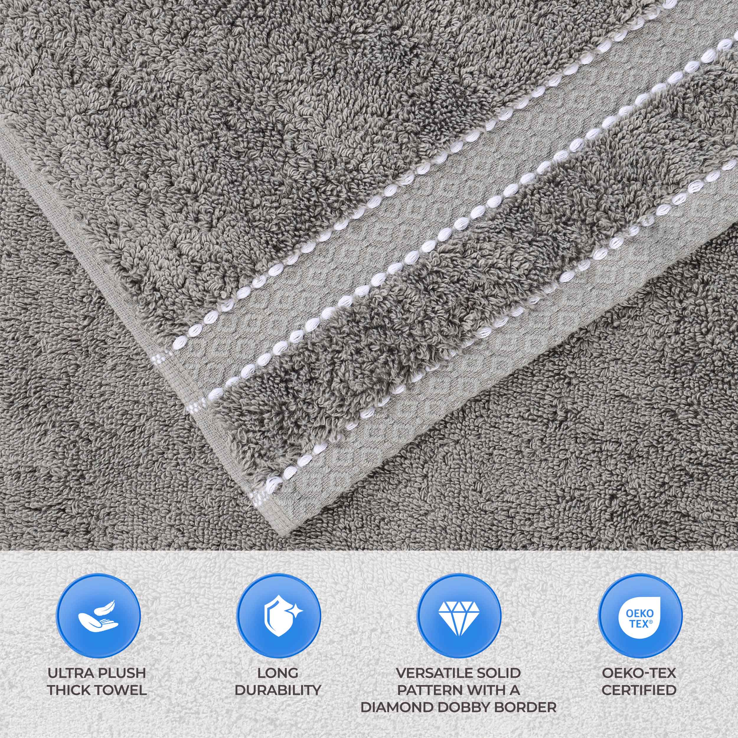 Egyptian Giza Cotton Plush Soft Towel Set 6 Piece - Egyptian Cotton Towel Set by Superior Brand