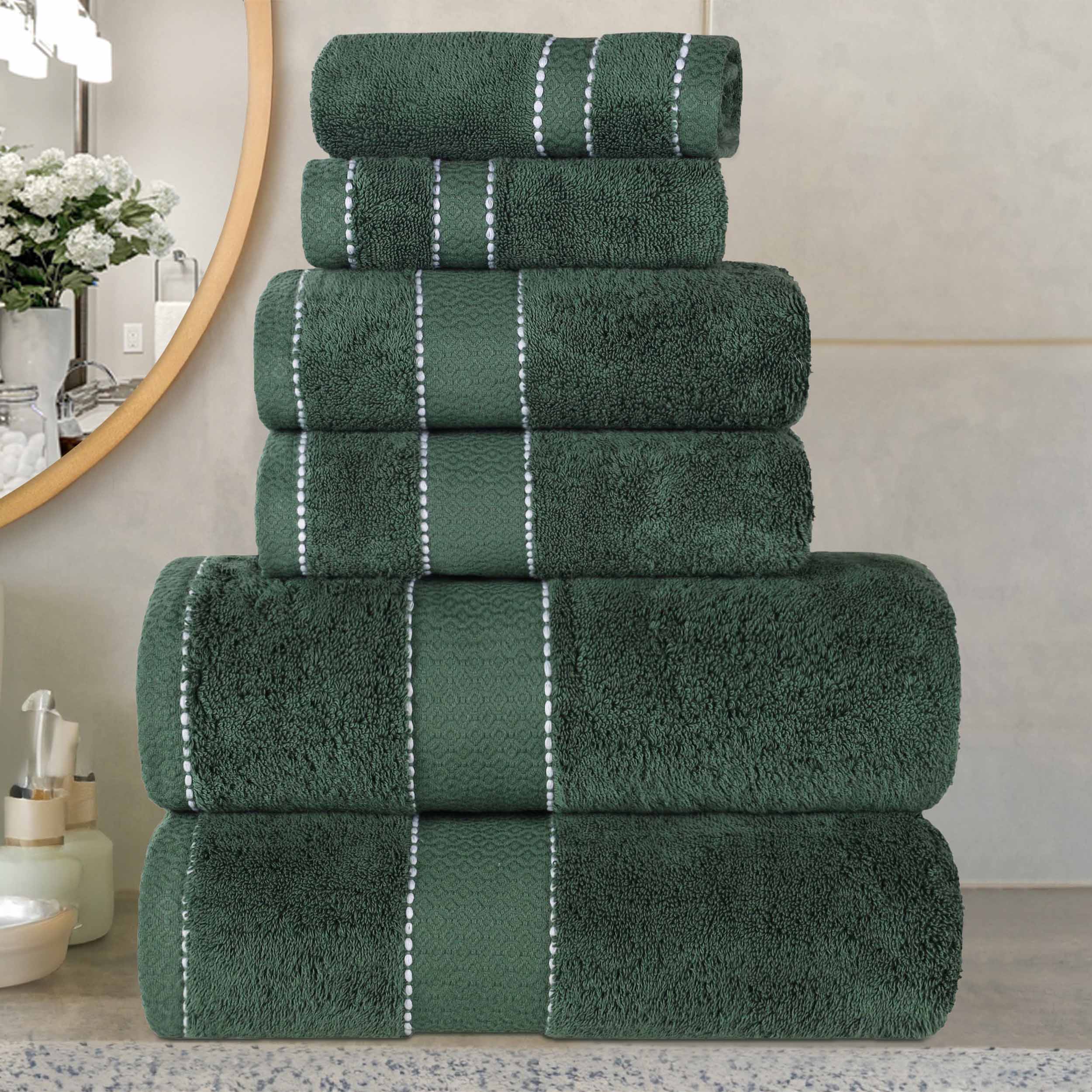 Egyptian Giza Cotton Plush Soft Towel Set 6 Piece - Egyptian Cotton Towel Set by Superior Brand
