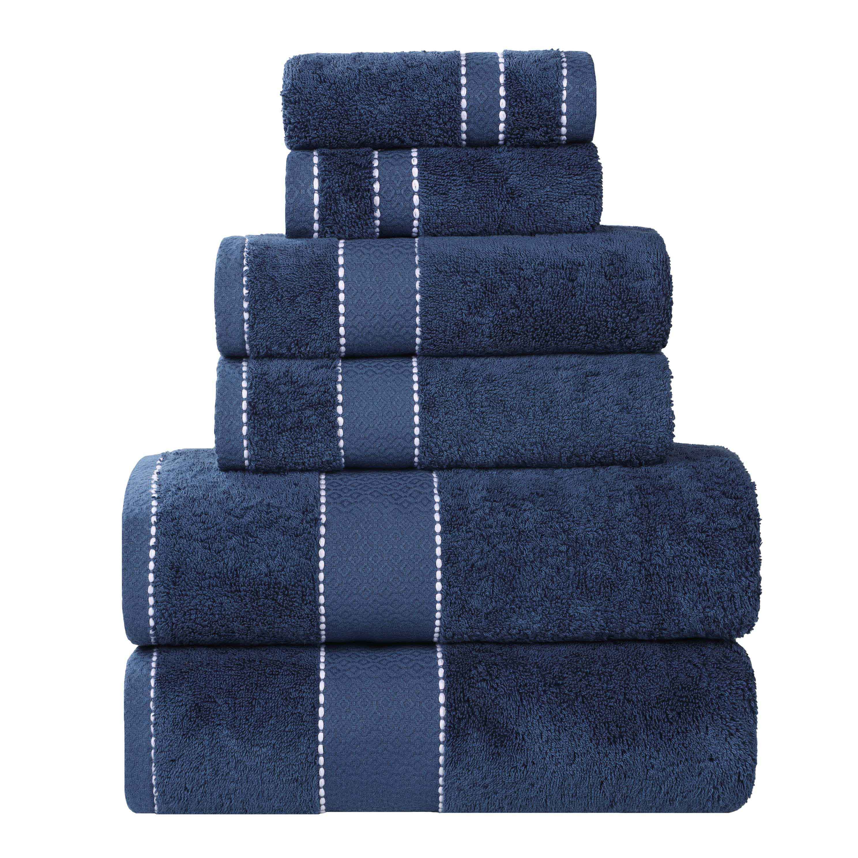 Egyptian Giza Cotton Plush Soft Towel Set 6 Piece - Egyptian Cotton Towel Set by Superior Brand