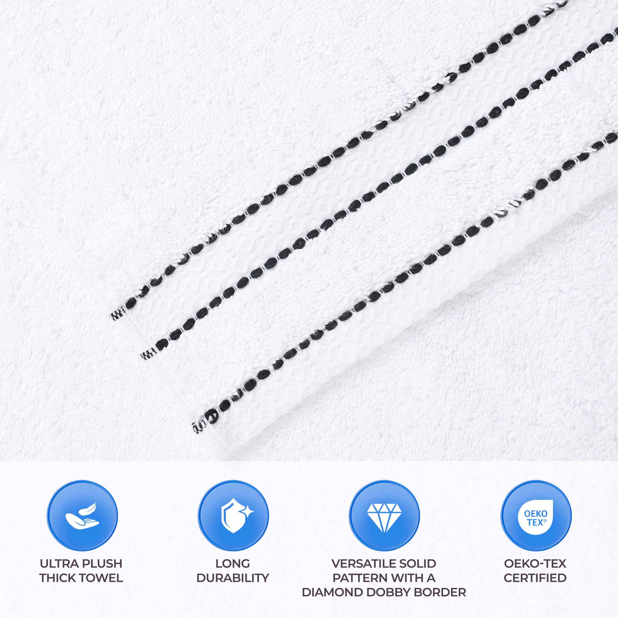 Egyptian Giza Cotton Plush Soft Towel Set 6 Piece - Egyptian Cotton Towel Set by Superior Brand