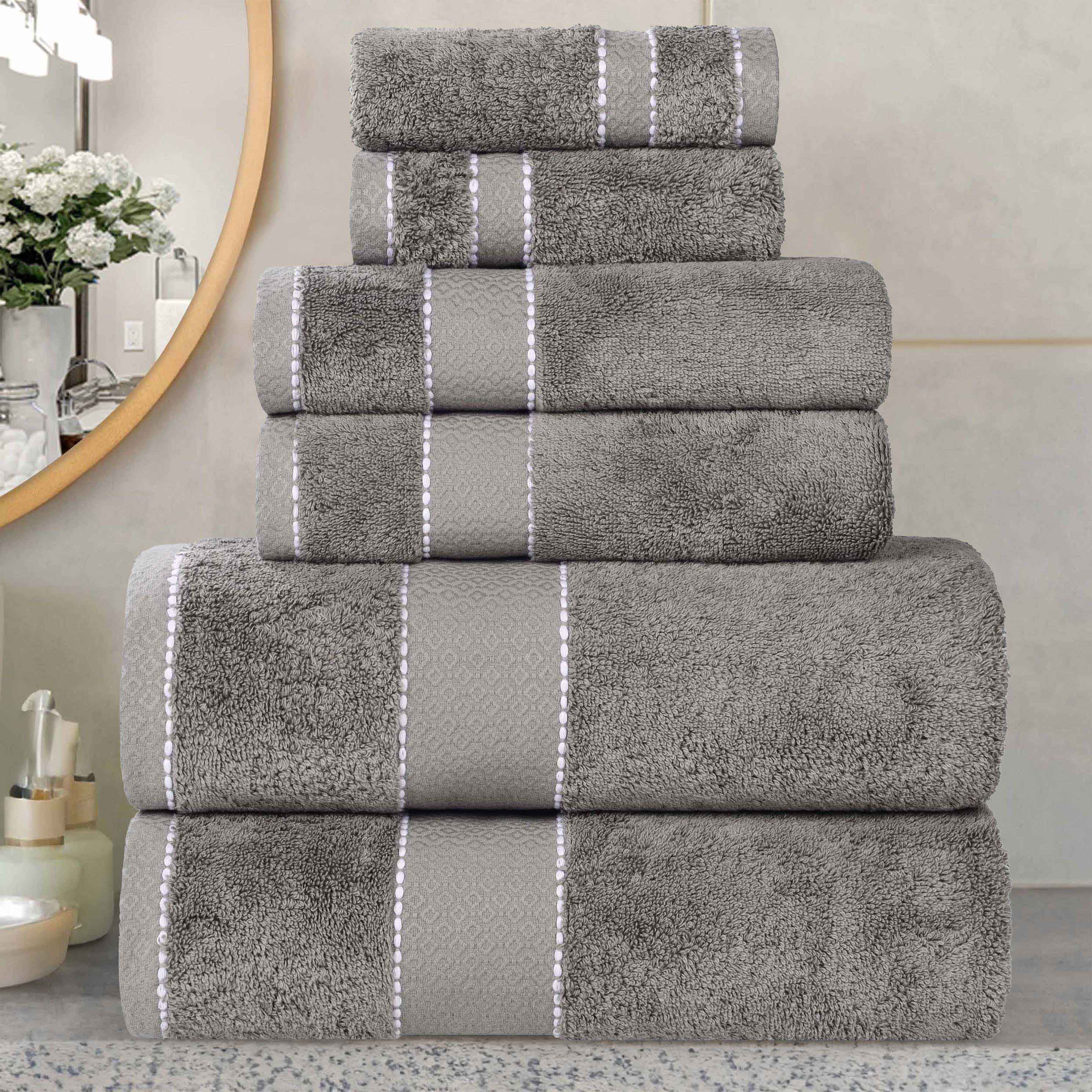 Egyptian Giza Cotton Plush Soft Towel Set 6 Piece - Egyptian Cotton Towel Set by Superior Brand