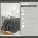 Nobel Cotton Textured Jacquard Chevron Lightweight Woven Blanket - Blanket by Superior Brand