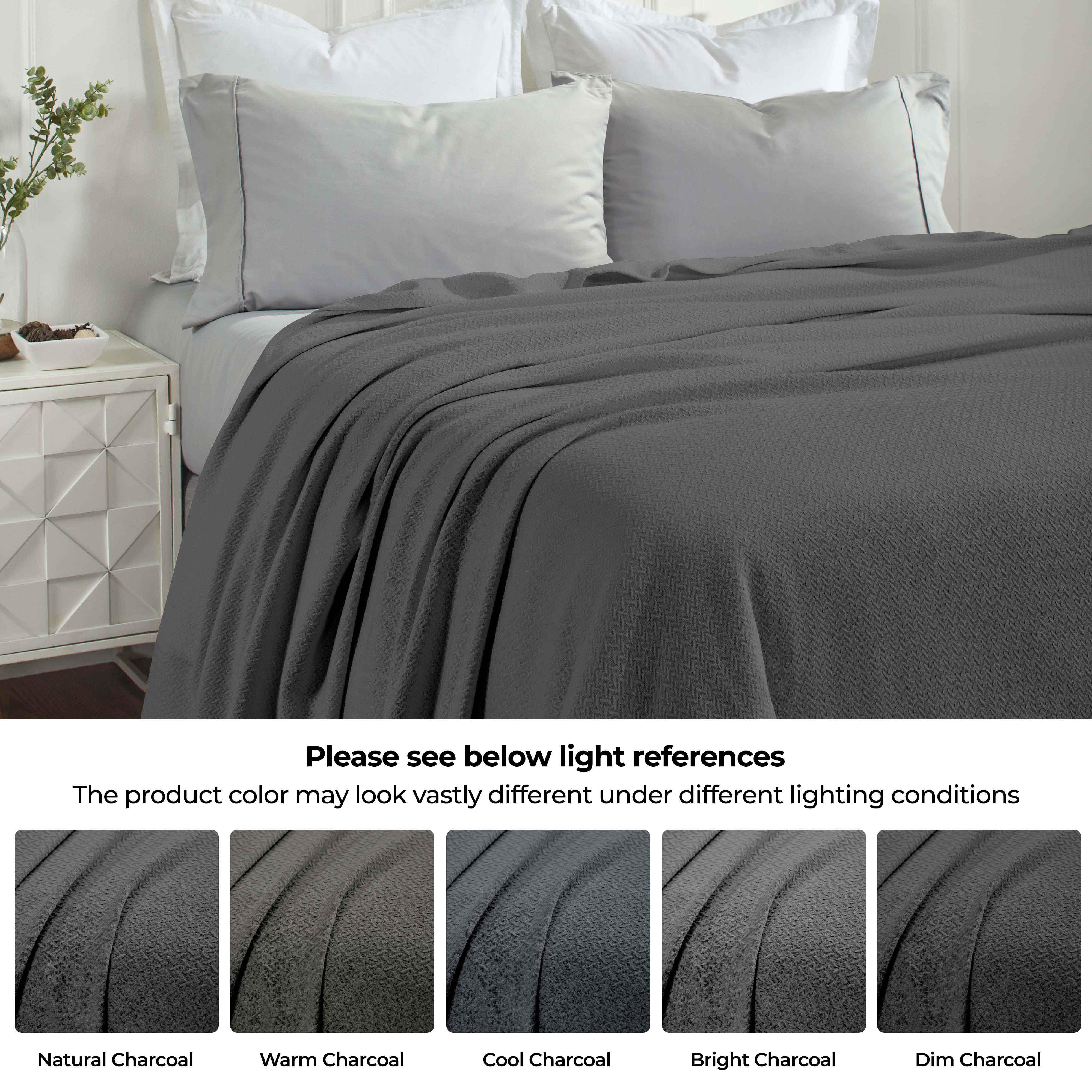Nobel Cotton Textured Jacquard Chevron Lightweight Woven Blanket - Blanket by Superior Brand