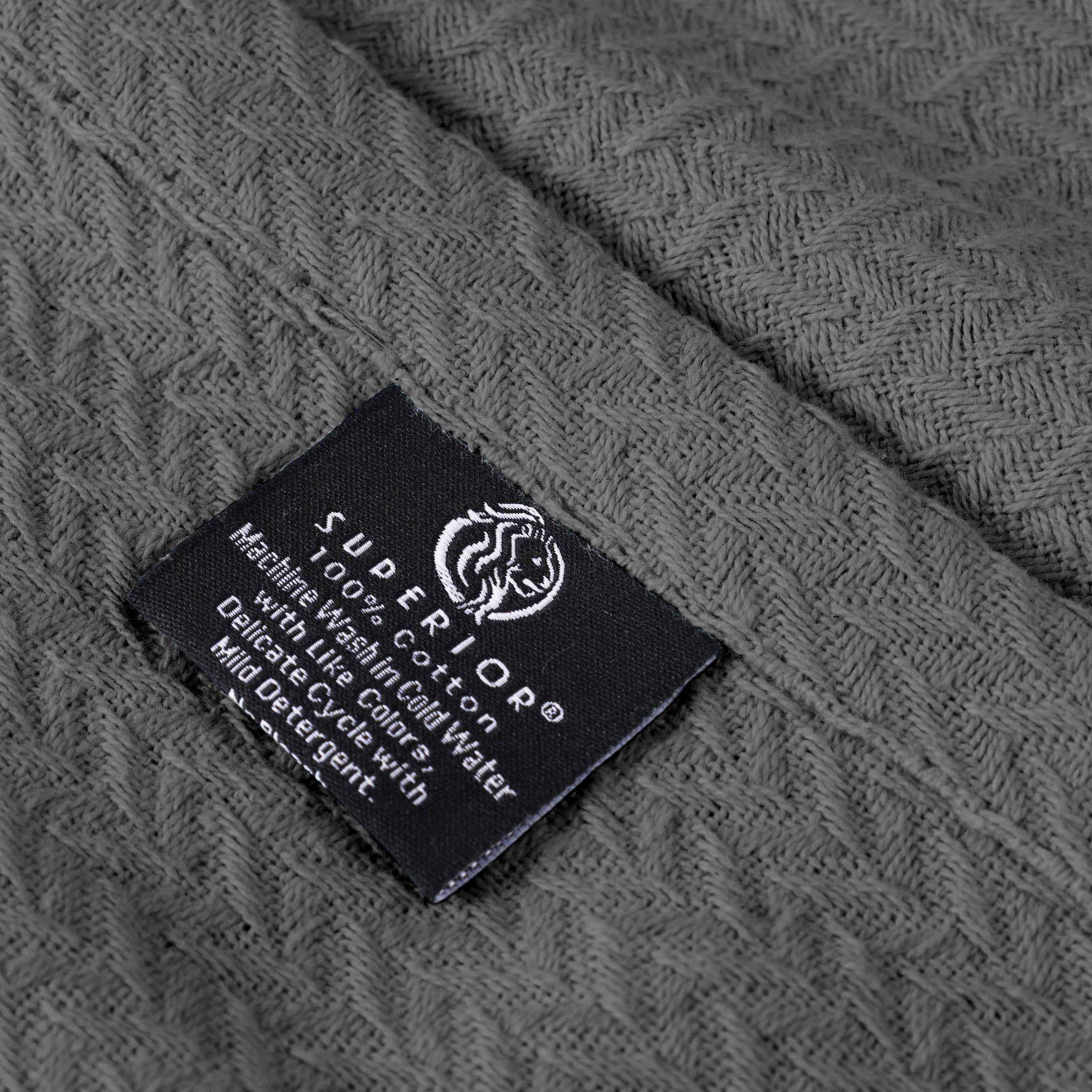 Nobel Cotton Textured Jacquard Chevron Lightweight Woven Blanket - Blanket by Superior Brand