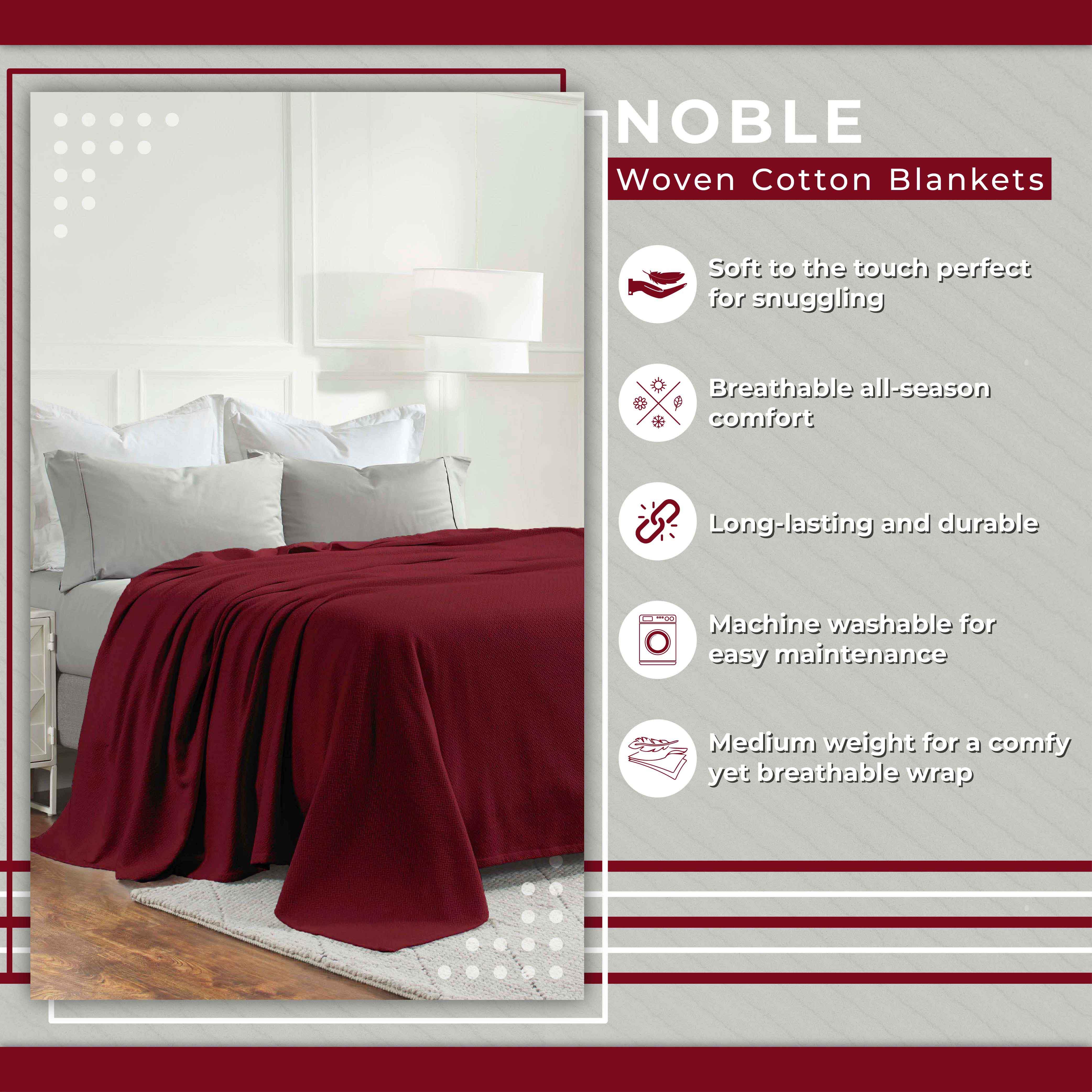 Nobel Cotton Textured Jacquard Chevron Lightweight Woven Blanket - Blanket by Superior Brand