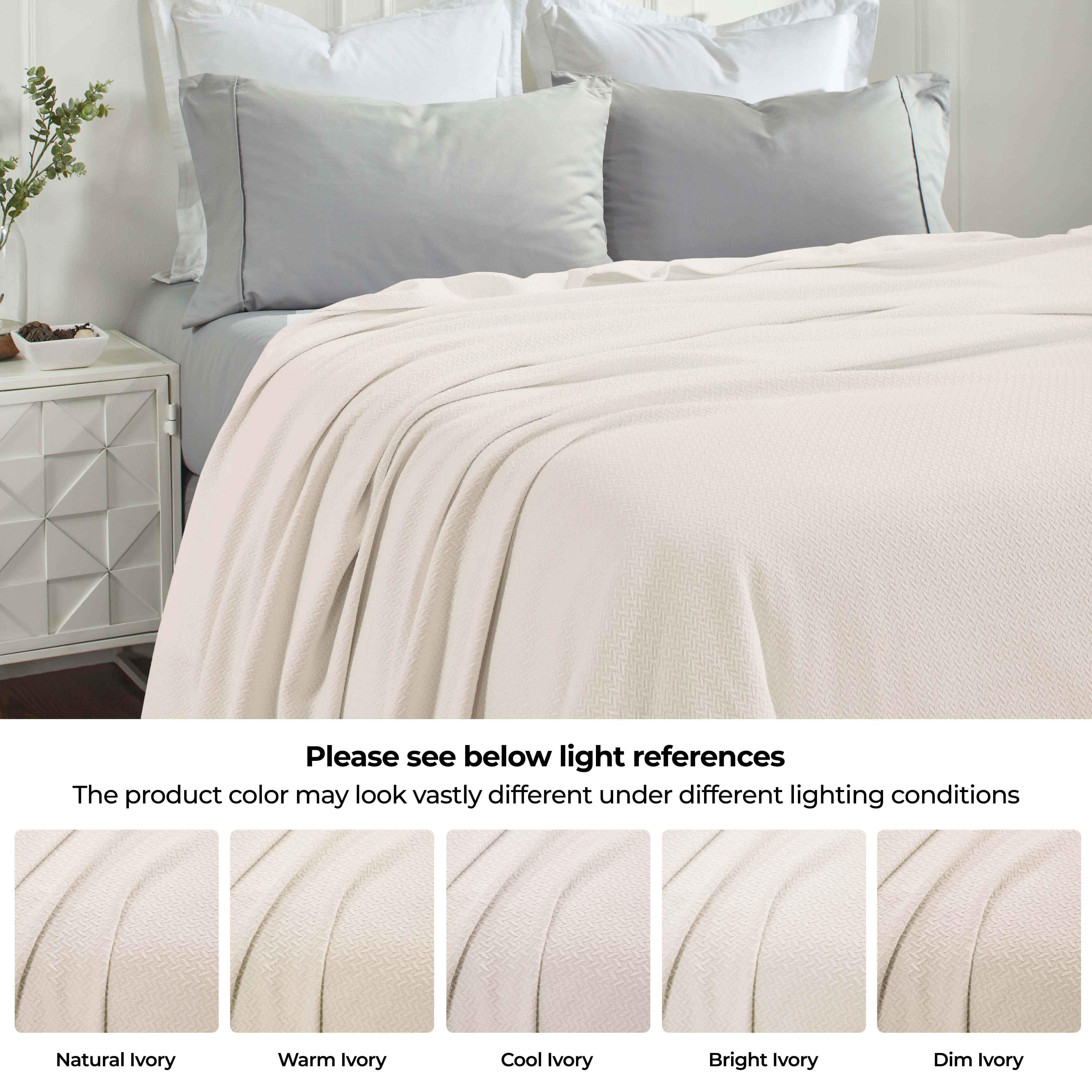 Nobel Cotton Textured Jacquard Chevron Lightweight Woven Blanket - Blanket by Superior Brand