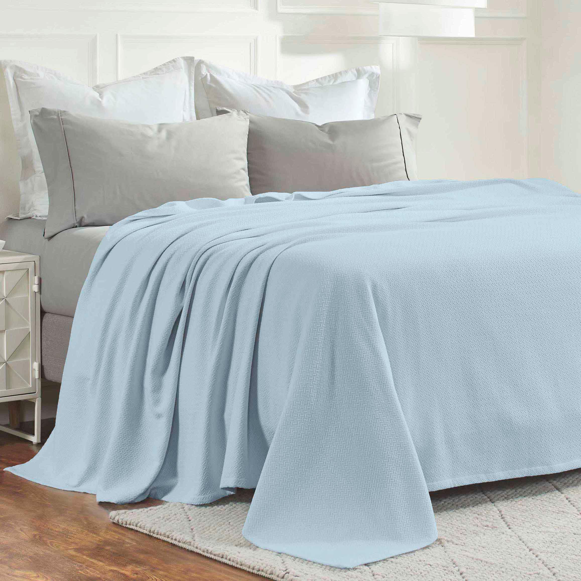 Nobel Cotton Textured Jacquard Chevron Lightweight Woven Blanket - Blanket by Superior Brand