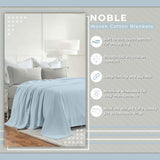 Nobel Cotton Textured Jacquard Chevron Lightweight Woven Blanket - Blanket by Superior Brand