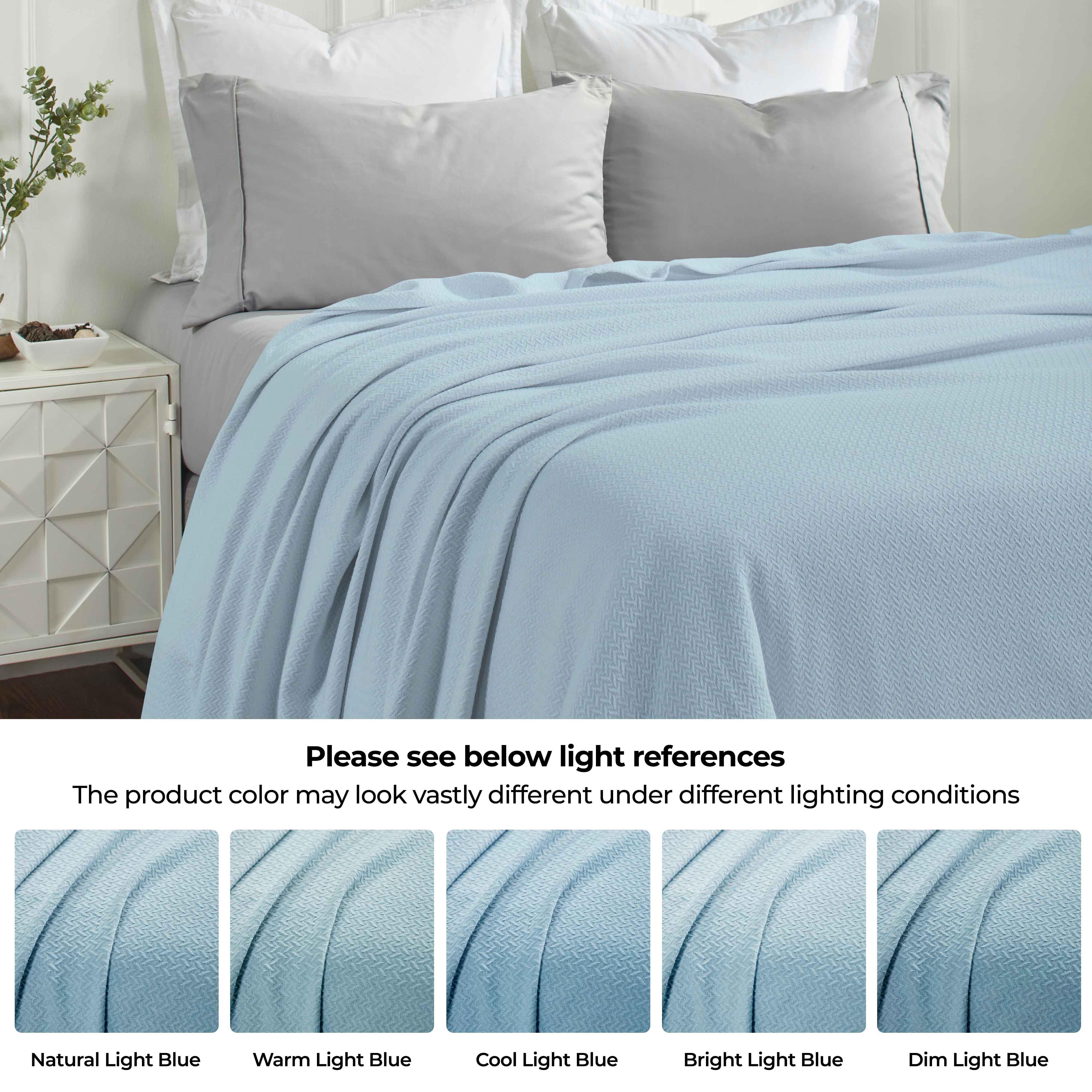 Nobel Cotton Textured Jacquard Chevron Lightweight Woven Blanket - Blanket by Superior Brand