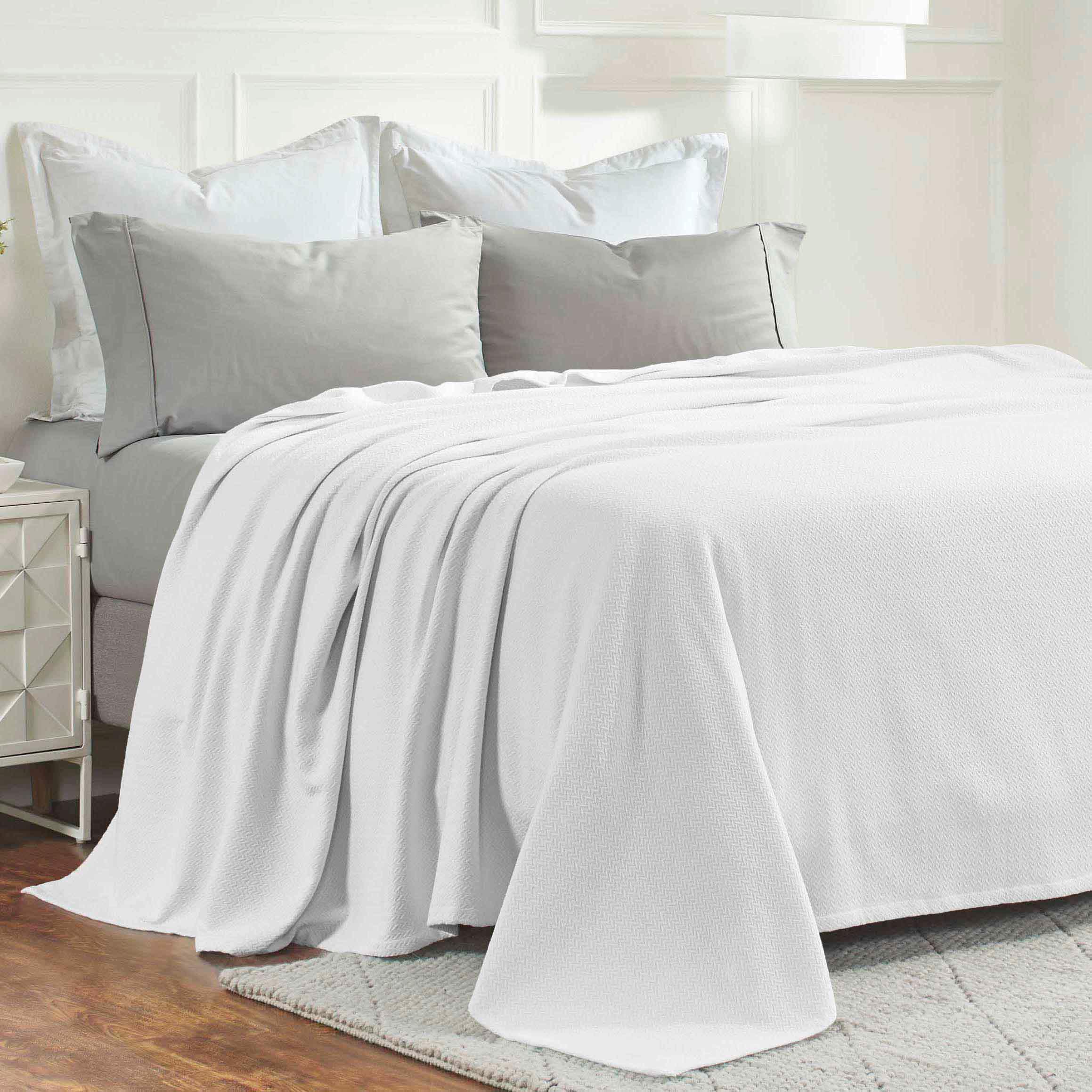 Nobel Cotton Textured Jacquard Chevron Lightweight Woven Blanket - Blanket by Superior Brand