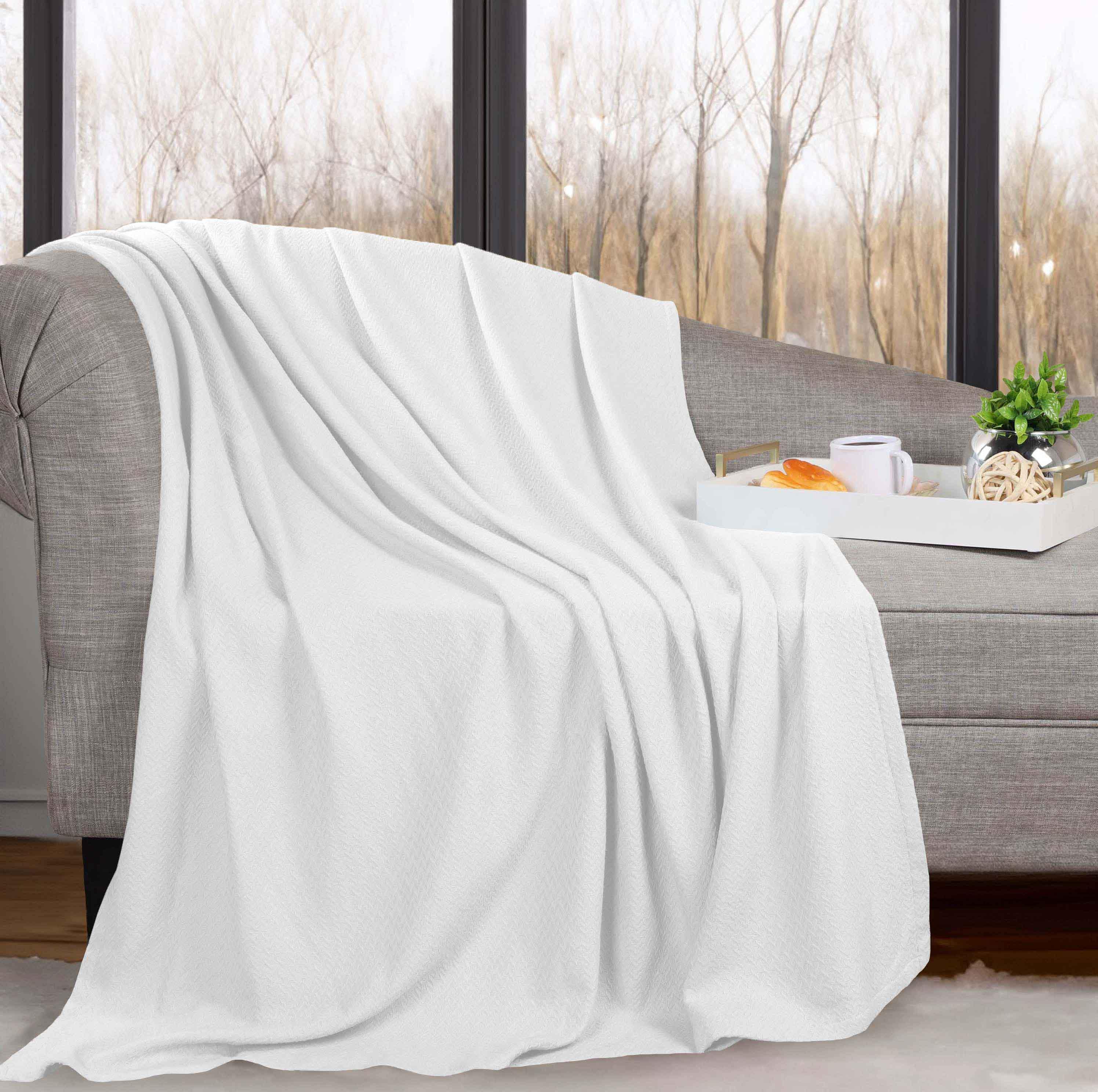 Nobel Cotton Textured Jacquard Chevron Lightweight Woven Blanket - Blanket by Superior Brand
