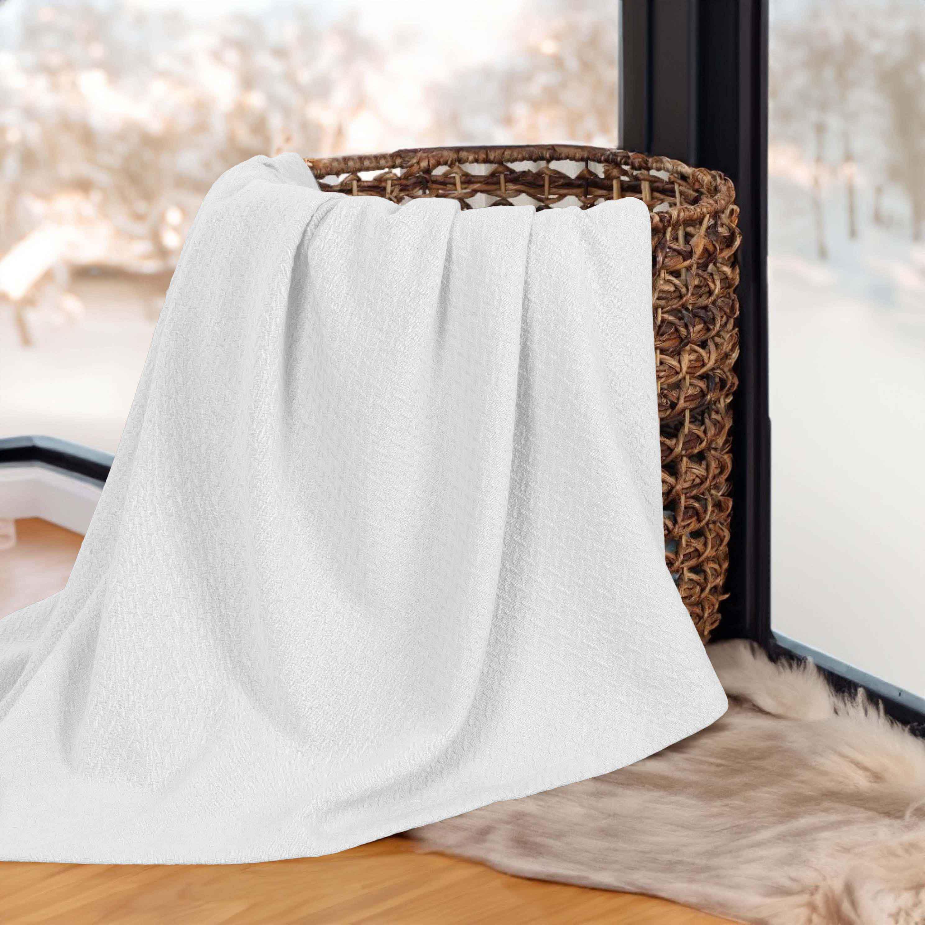 Nobel Cotton Textured Jacquard Chevron Lightweight Woven Blanket - Blanket by Superior Brand