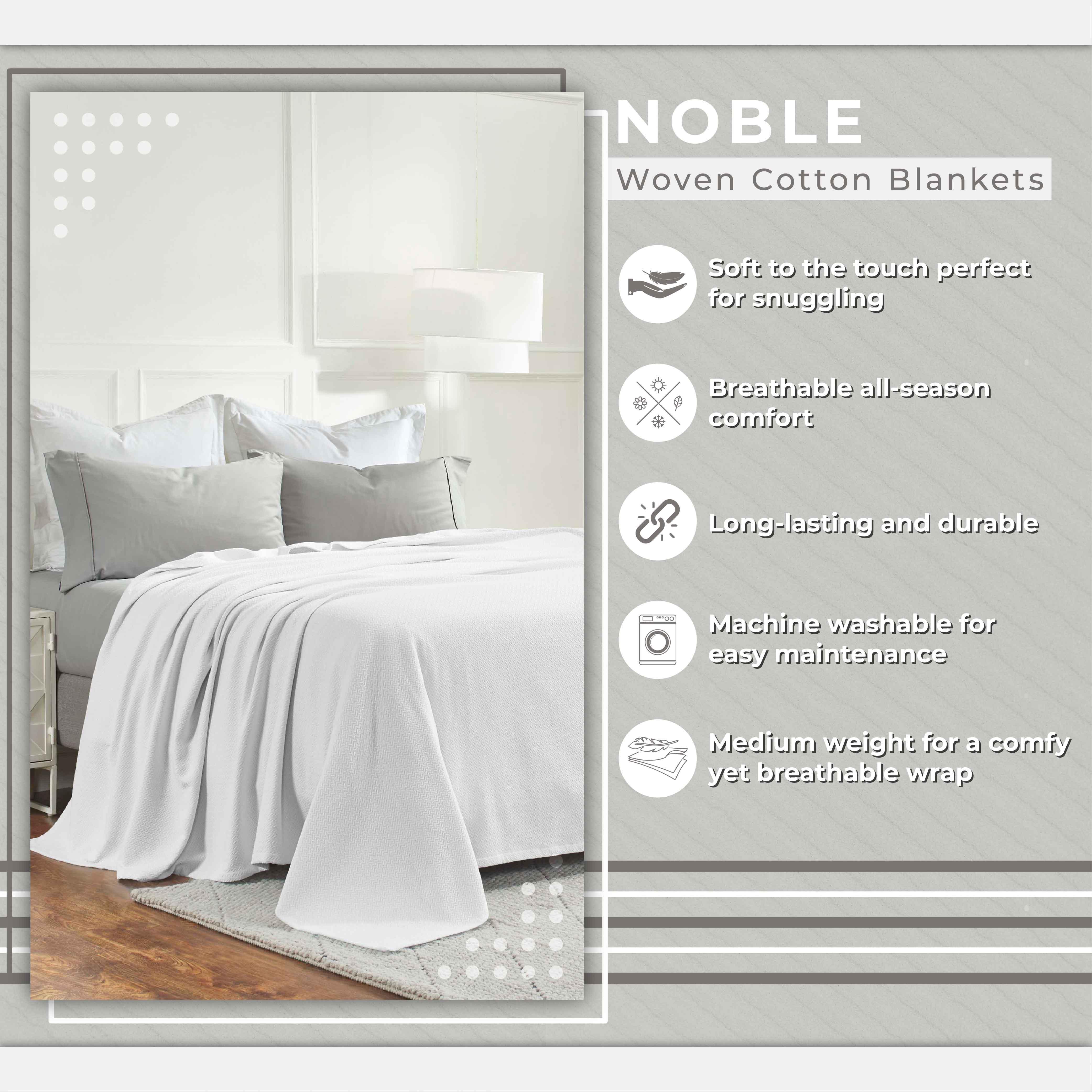 Nobel Cotton Textured Jacquard Chevron Lightweight Woven Blanket - Blanket by Superior Brand