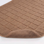 Nora Cotton Solid Absorbent Thick Checkered Washable Bath Mat Set of 2 - Bath Mats by Superior Brand