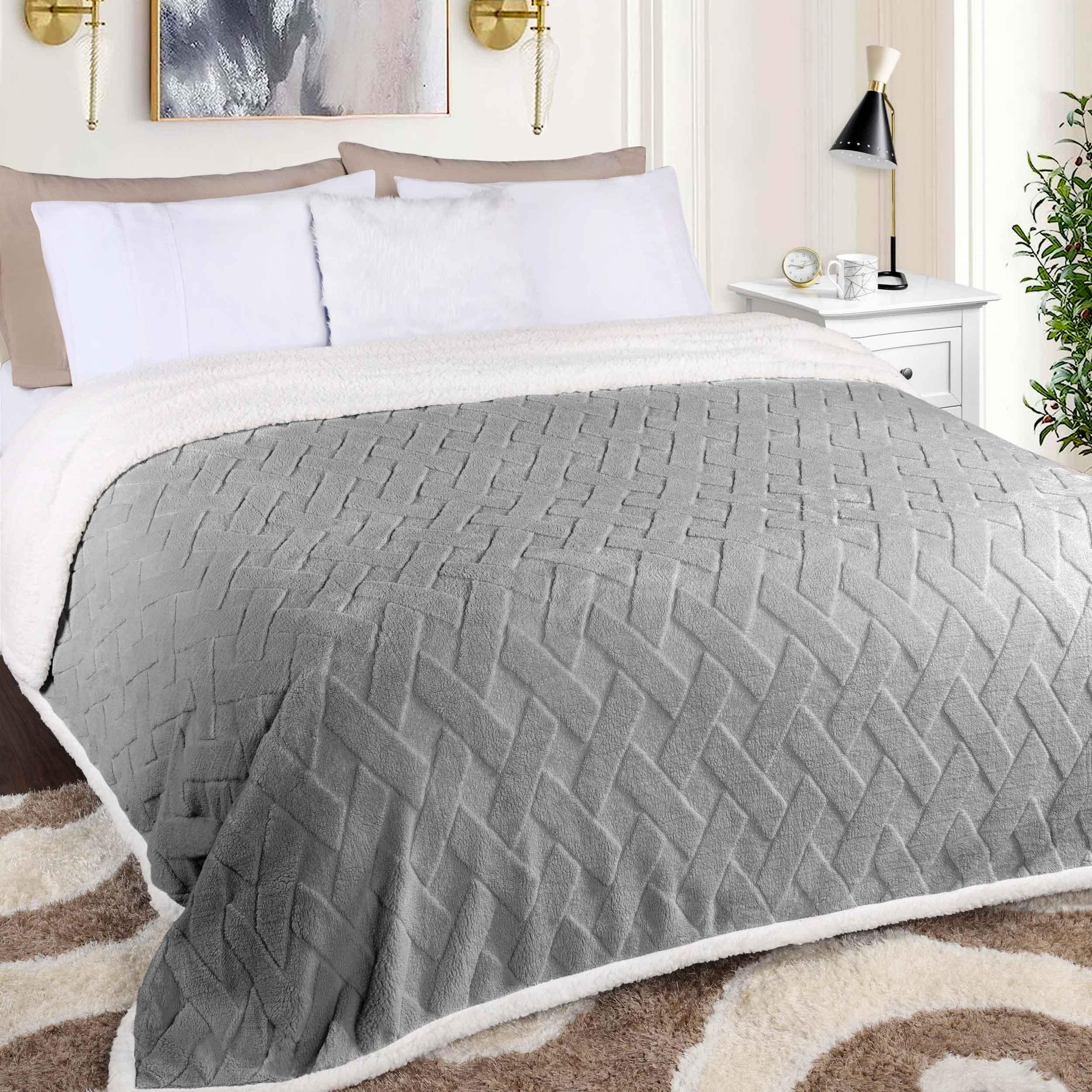 Nuuk Jacquard Lattice Fleece Plush Fluffy Sherpa Reversible Blanket - Blanket by Superior Brand
