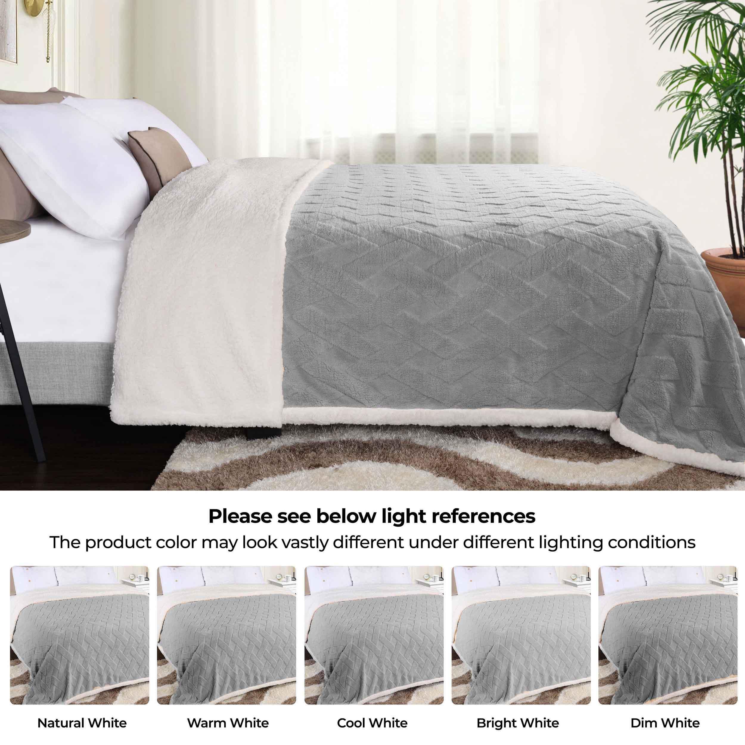 Nuuk Jacquard Lattice Fleece Plush Fluffy Sherpa Reversible Blanket - Blanket by Superior Brand
