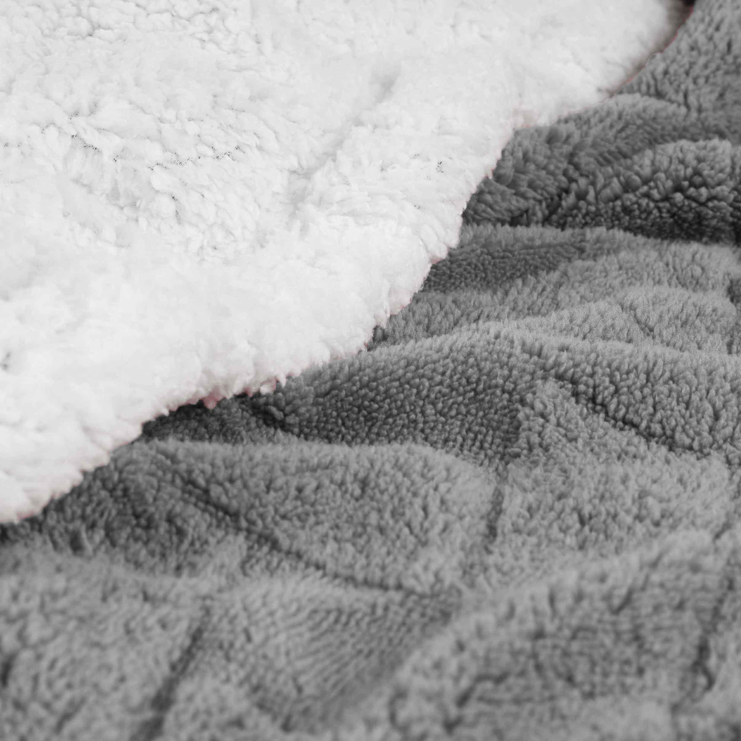 Nuuk Jacquard Lattice Fleece Plush Fluffy Sherpa Reversible Blanket - Blanket by Superior Brand