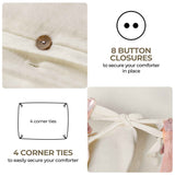 Cotton Linen Lightweight Breathable Duvet Cover Set - Duvet Cover Set by Superior Brand