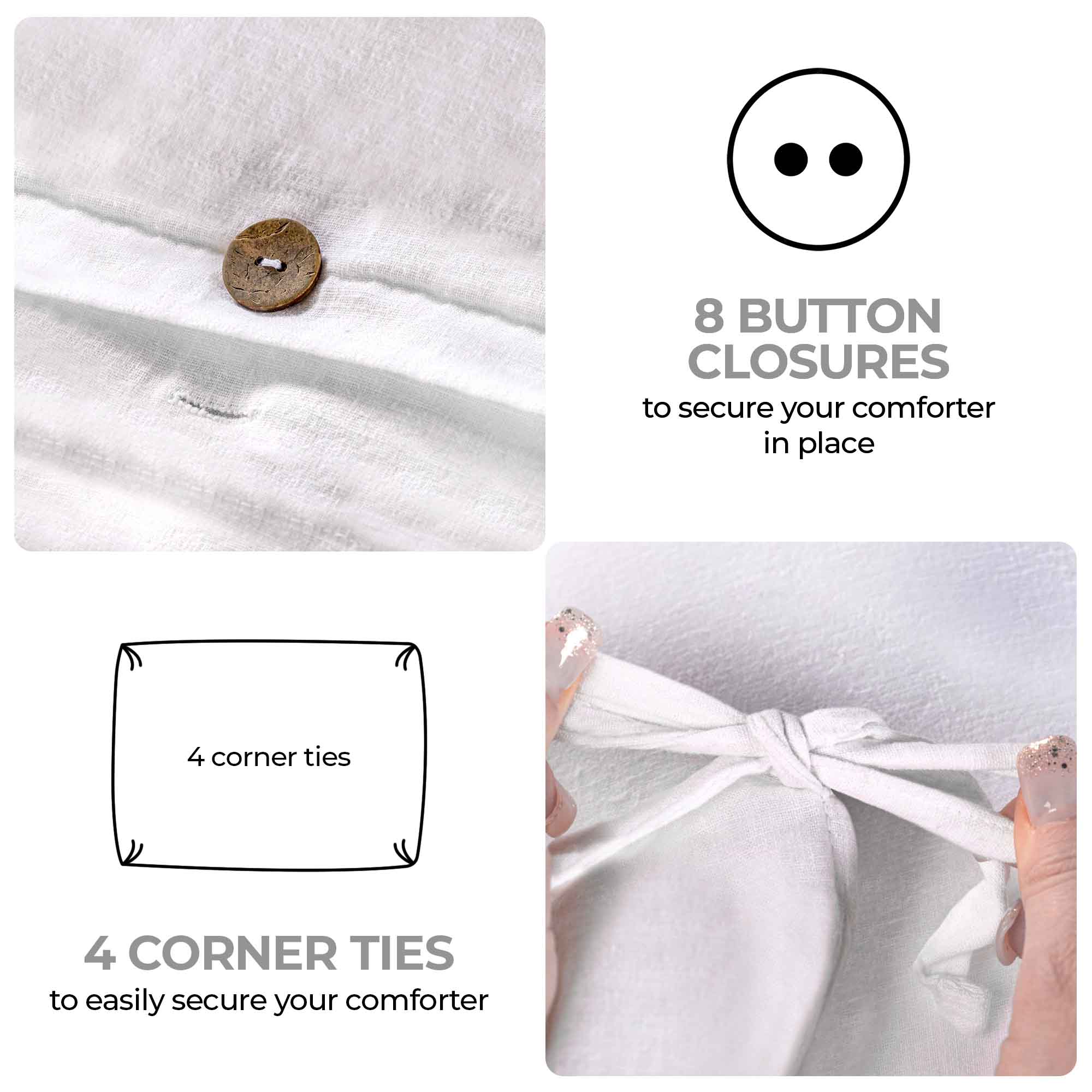 Cotton Linen Lightweight Breathable Duvet Cover Set - Duvet Cover Set by Superior Brand