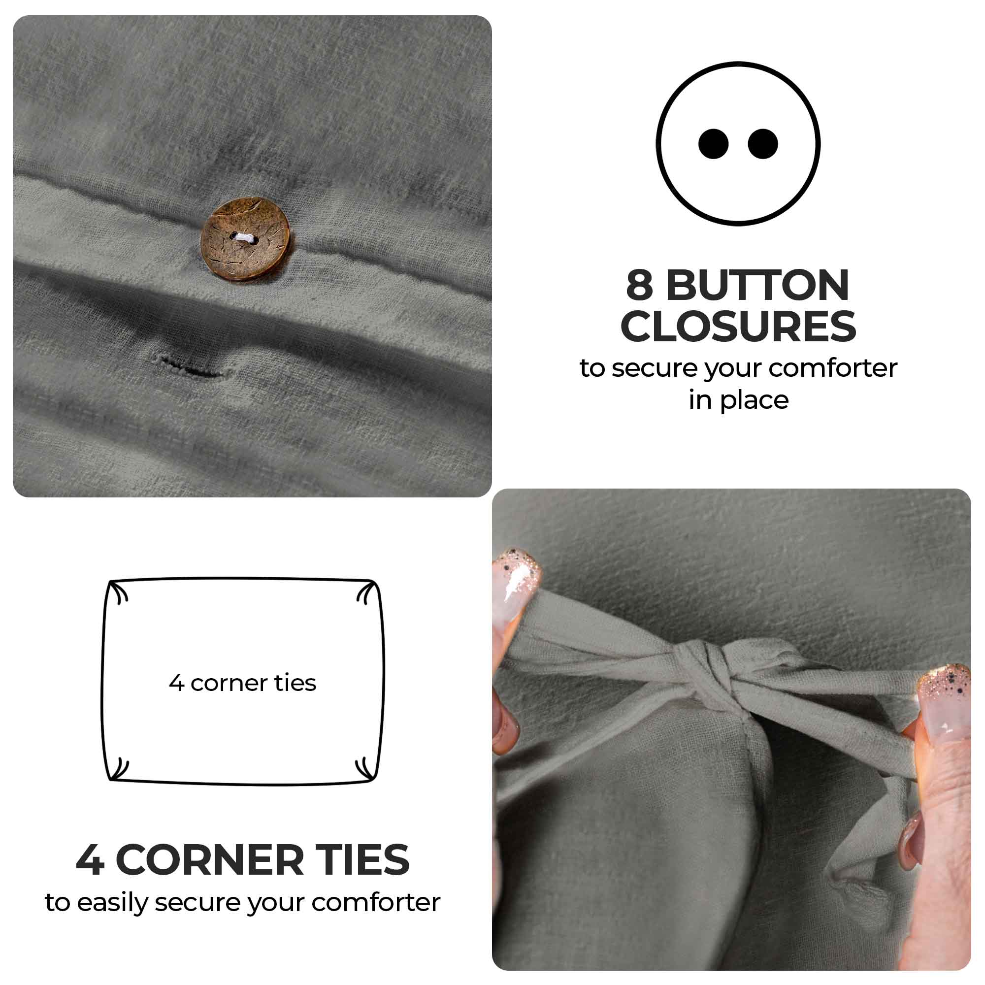 Cotton Linen Lightweight Breathable Duvet Cover Set - Duvet Cover Set by Superior Brand