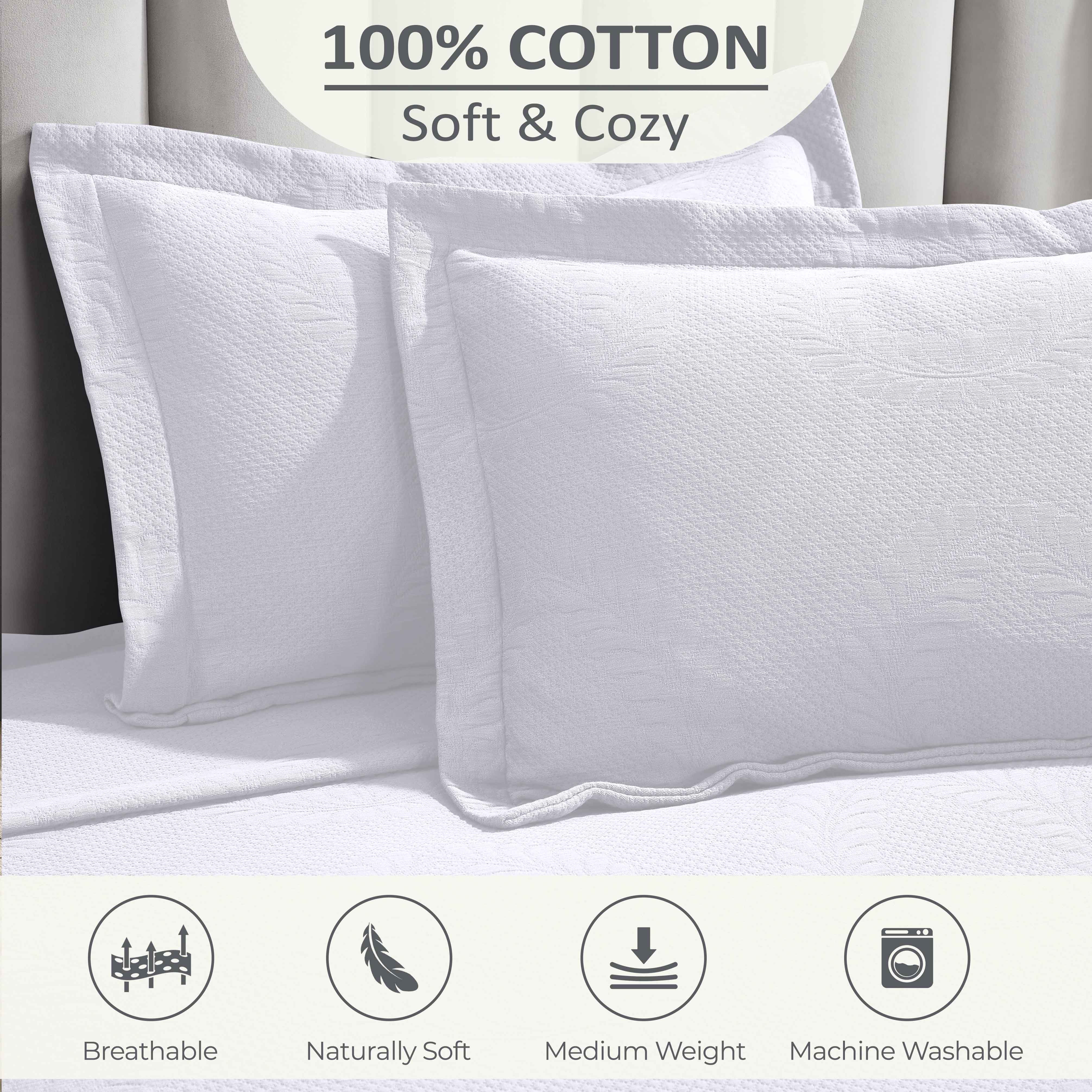 Peploi Medium Weight Jacquard Matelasse Floral Wreath Bedspread Set - Bedspread by Superior Brand