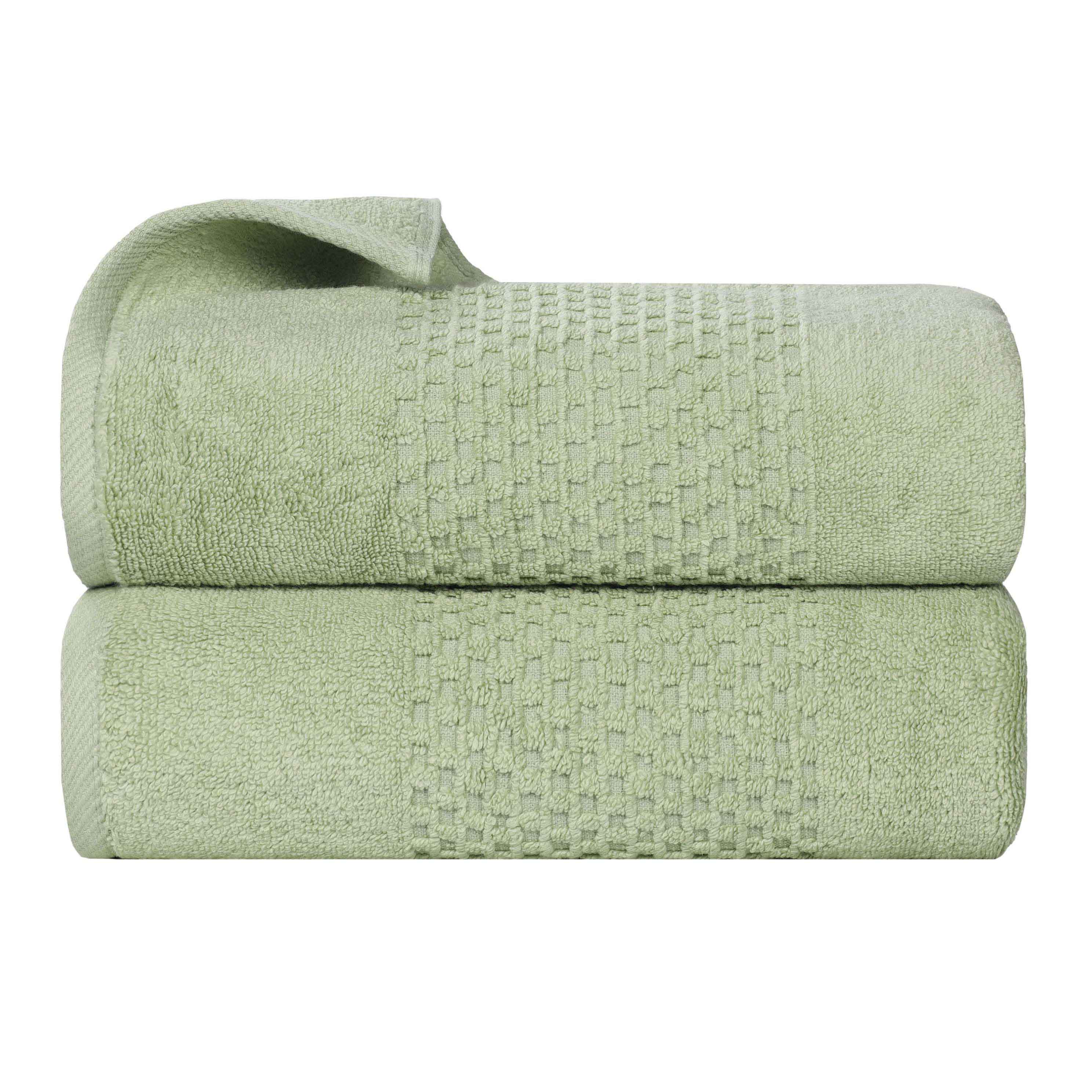 Zero Twist Cotton Solid Waffle Textured Bath Towel Set of 2 - Bath Towel by Superior Brand