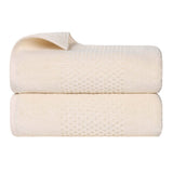 Zero Twist Cotton Solid Waffle Textured Bath Towel Set of 2 - Bath Towel by Superior Brand