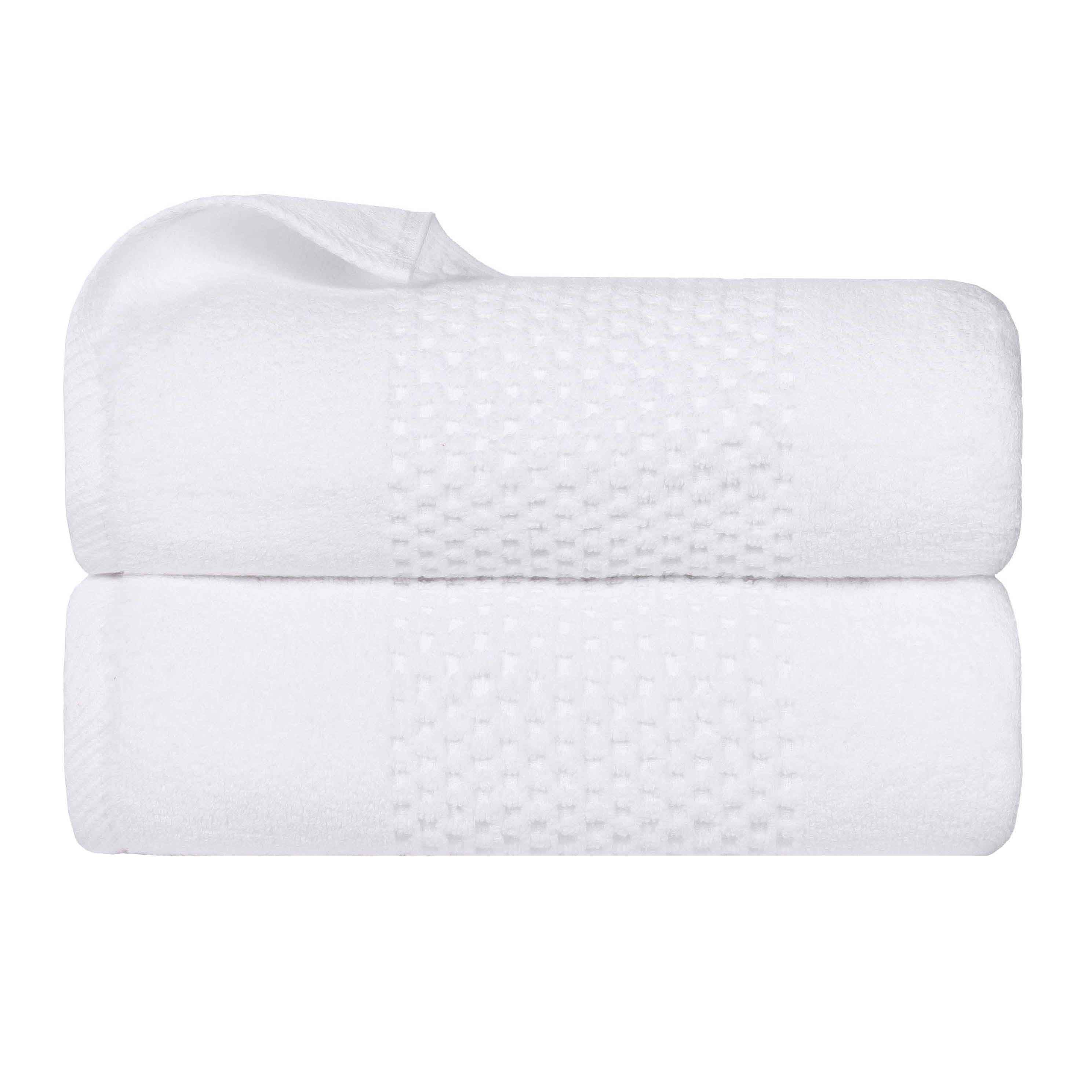 Zero Twist Cotton Solid Waffle Textured Bath Towel Set of 2 - Bath Towel by Superior Brand