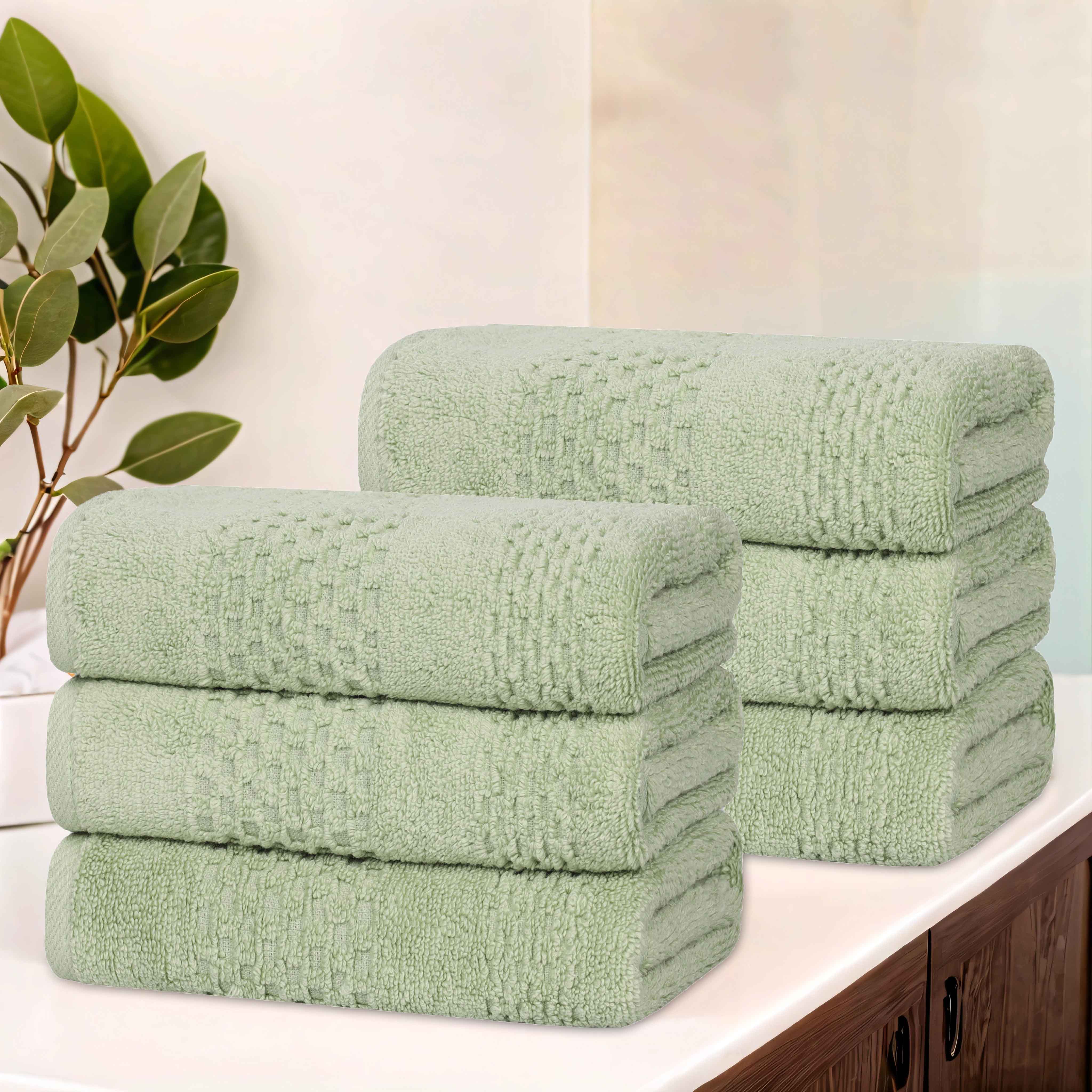 Zero Twist Cotton Waffle Hand Towel Set 6 Piece Playa Collection - Hand Towel by Superior Brand