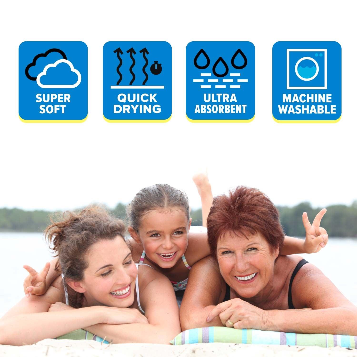 Rainbow Stripes Oversized Egyptian Cotton Beach Towel Set of 2 Piece - Egyptian Cotton Beach Towel by Superior Brand