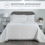 Lightweight Cotton Bedspread Set 3-Piece Remi Geometric Fringe Jacquard - Bedspread by Superior Brand